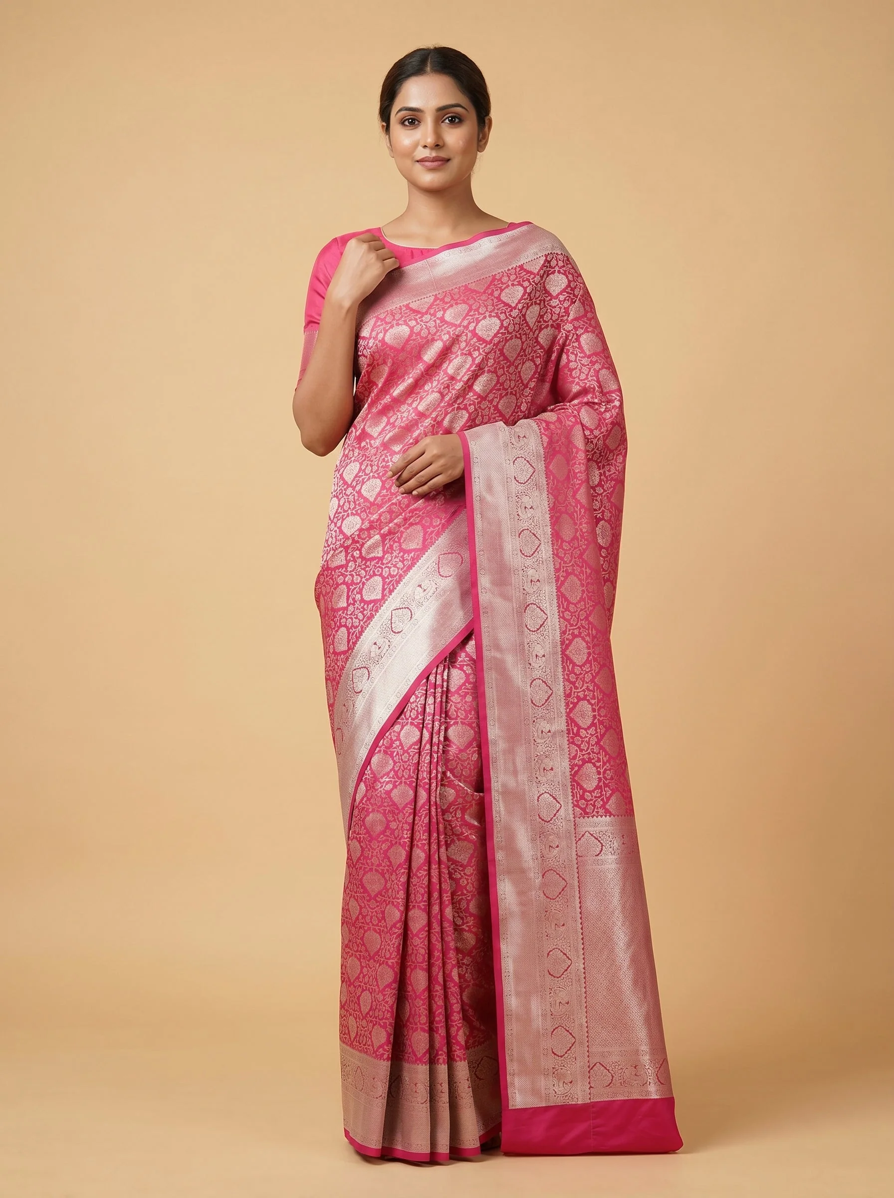 Magenta Fuchsia Thread Handloom Saree