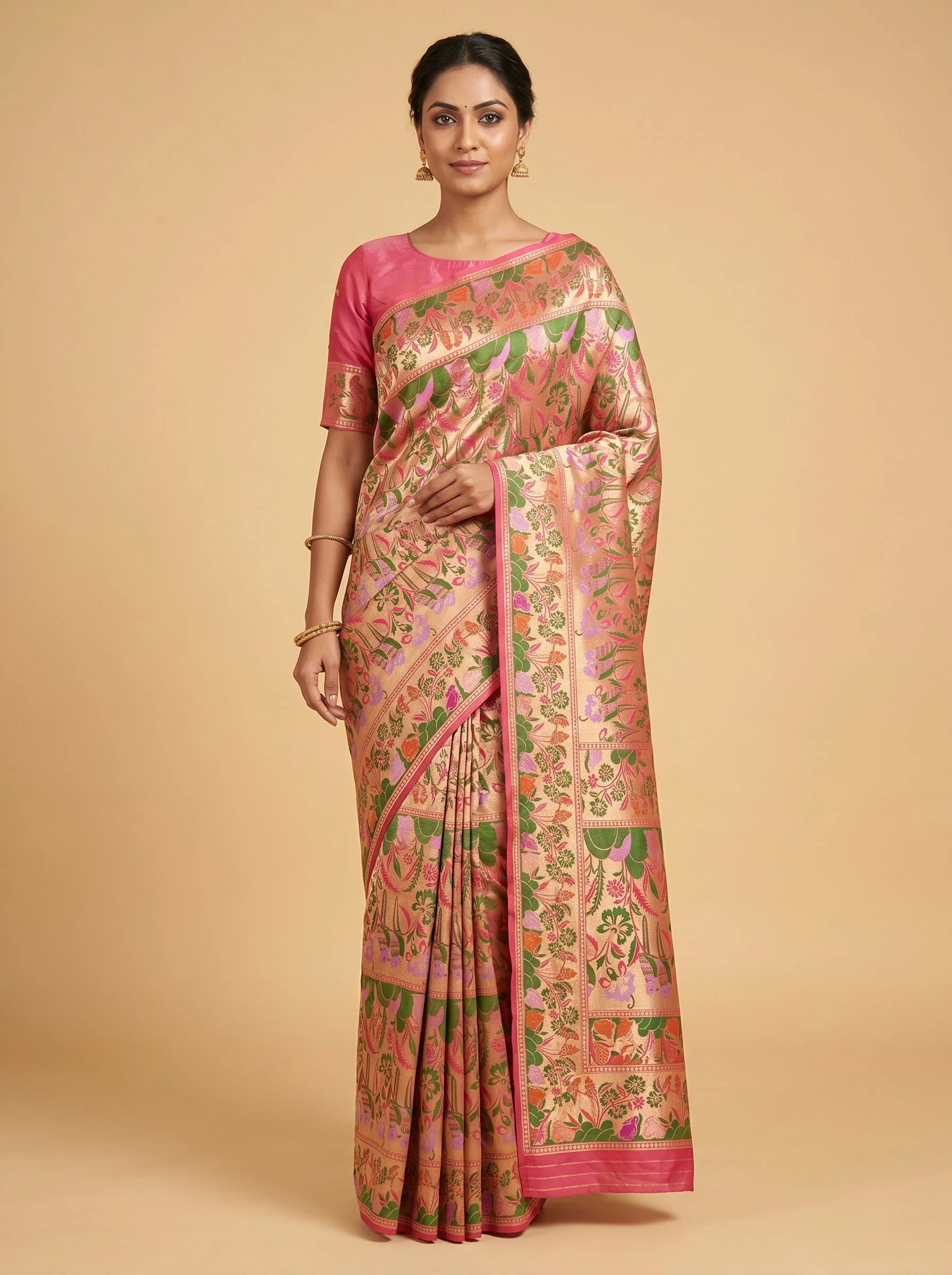 Magenta Vibrant Bandhani Saree