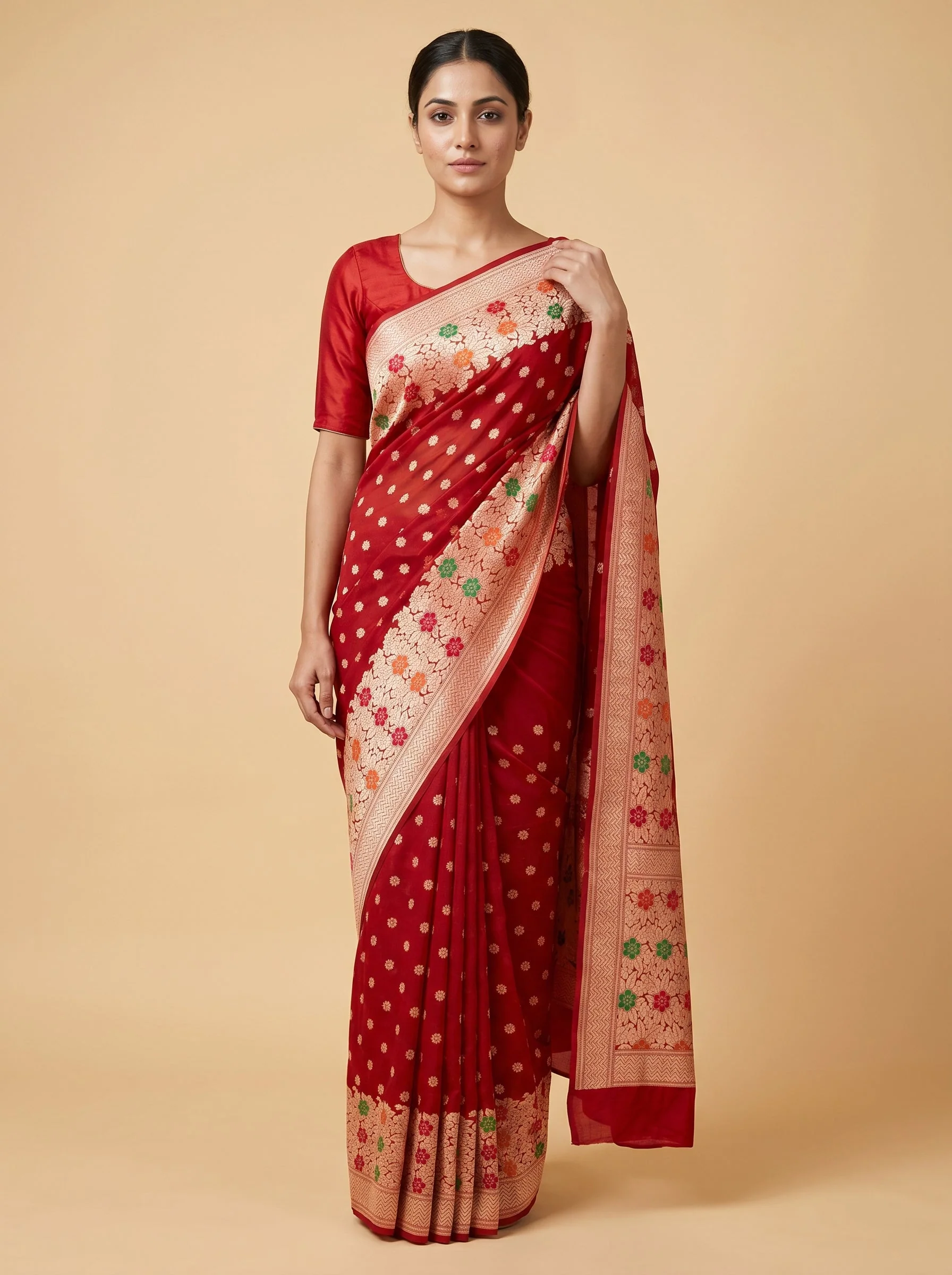Mahogany Maroon Handloom Saree