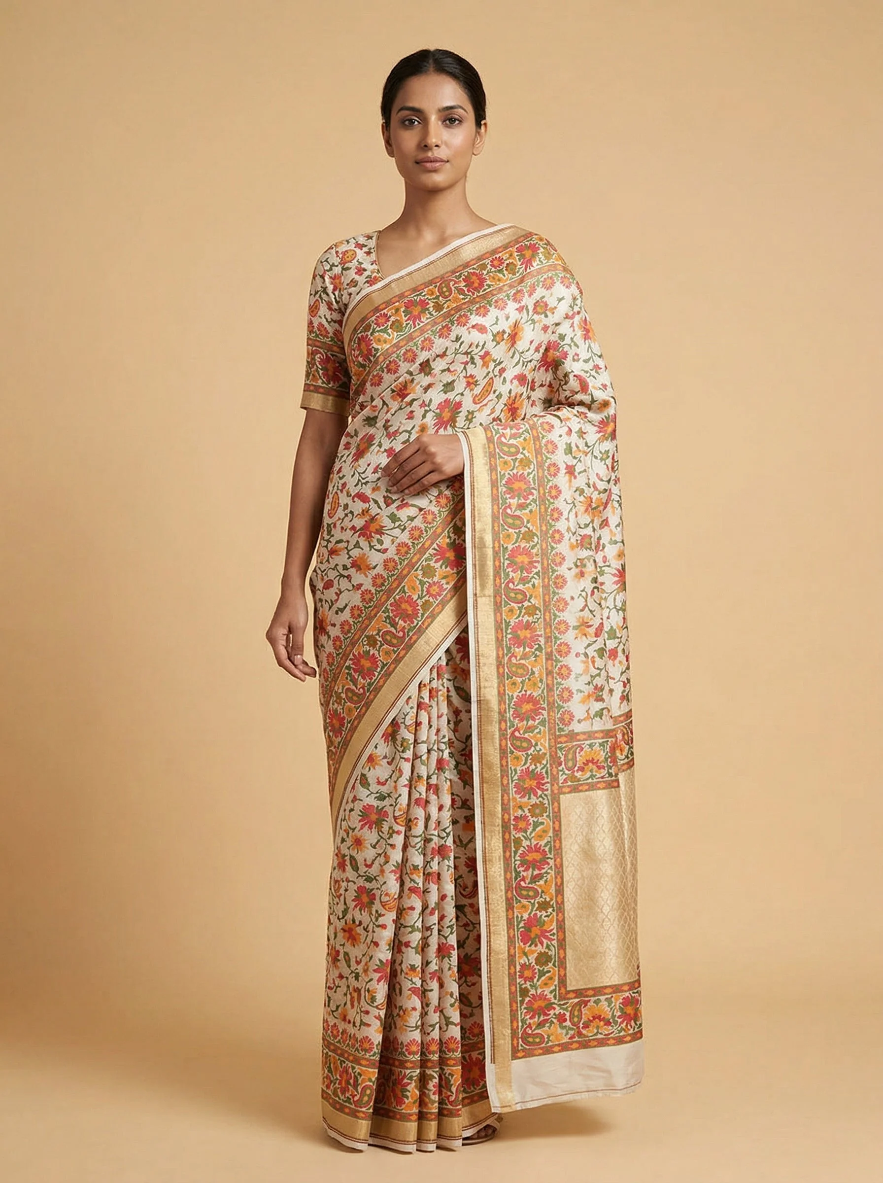 Marble White Handloom Saree