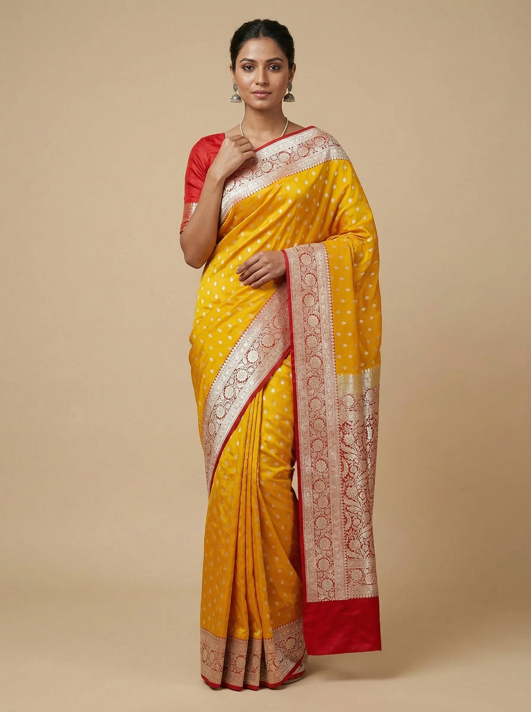 Marigold Gold Handloom Saree