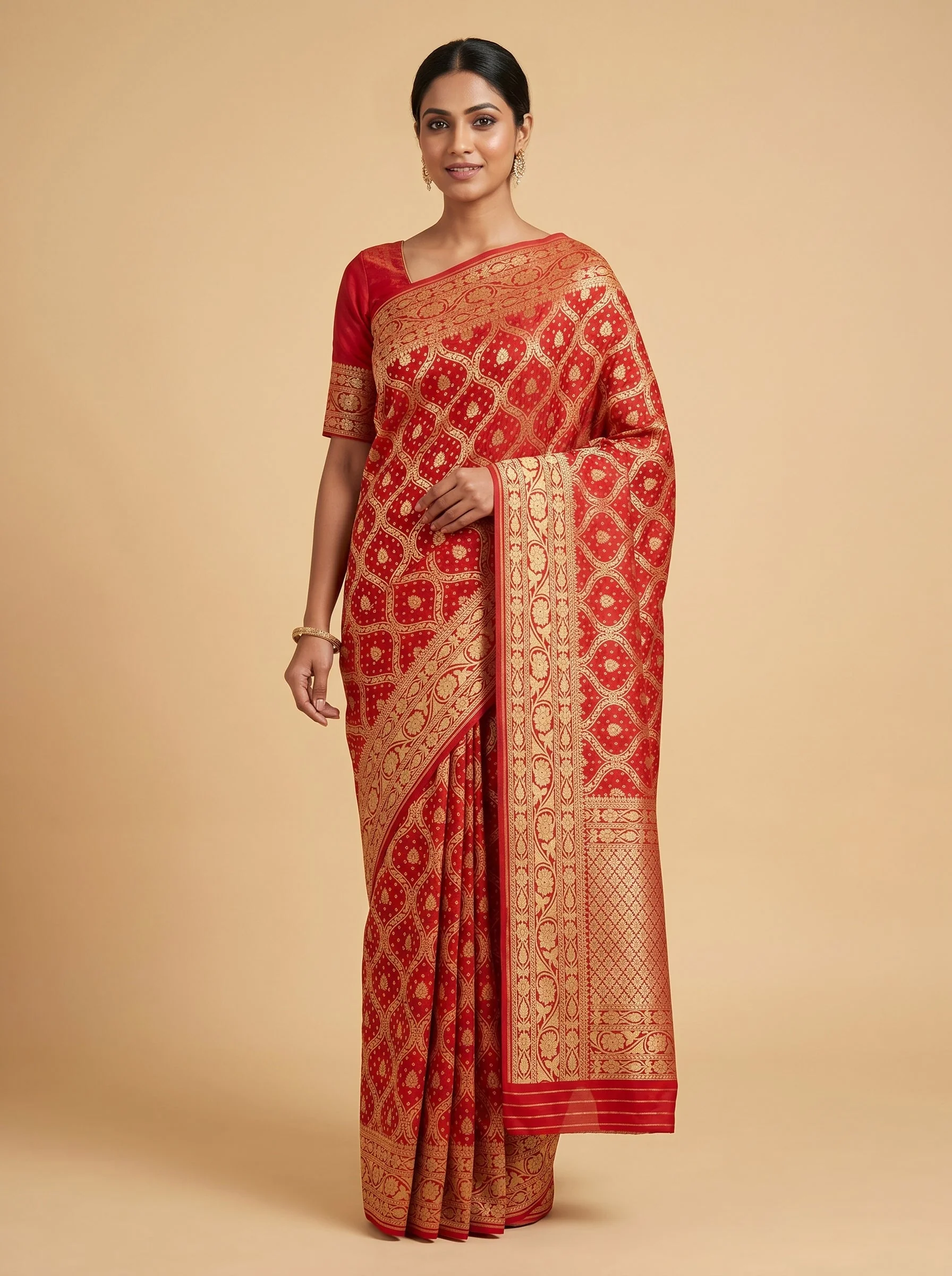 Maroon Brocade Handloom Saree