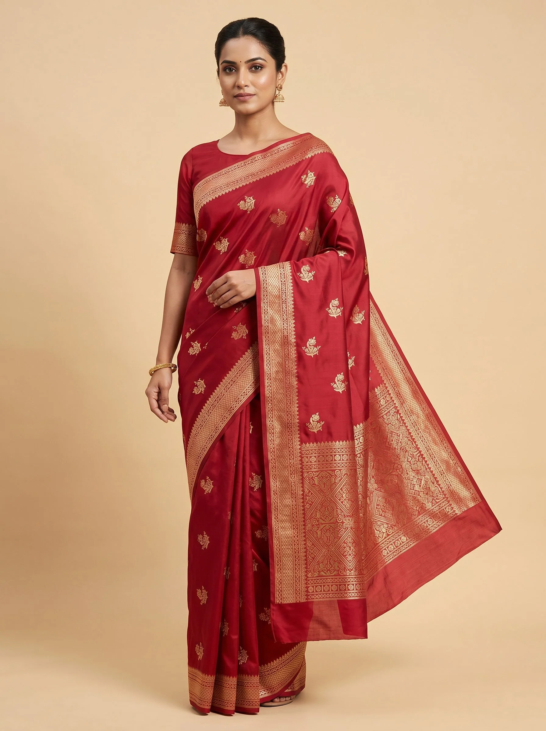 Maroon Deep Undertone Handloom Saree