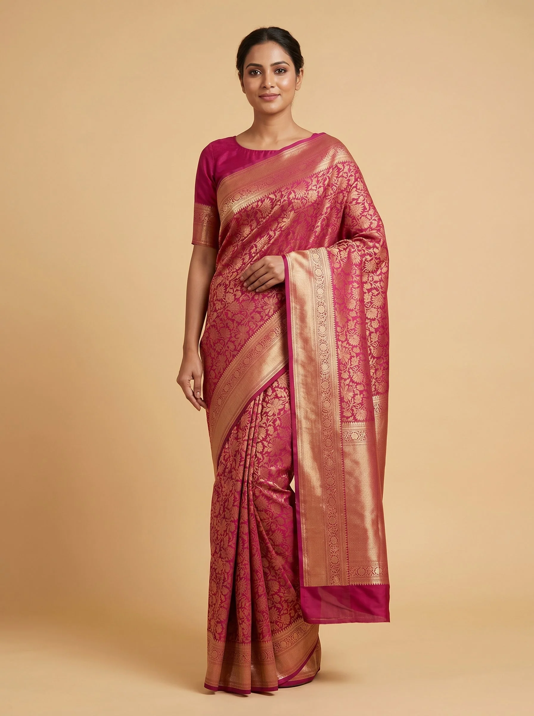 Maroon Elegance Handloom Saree