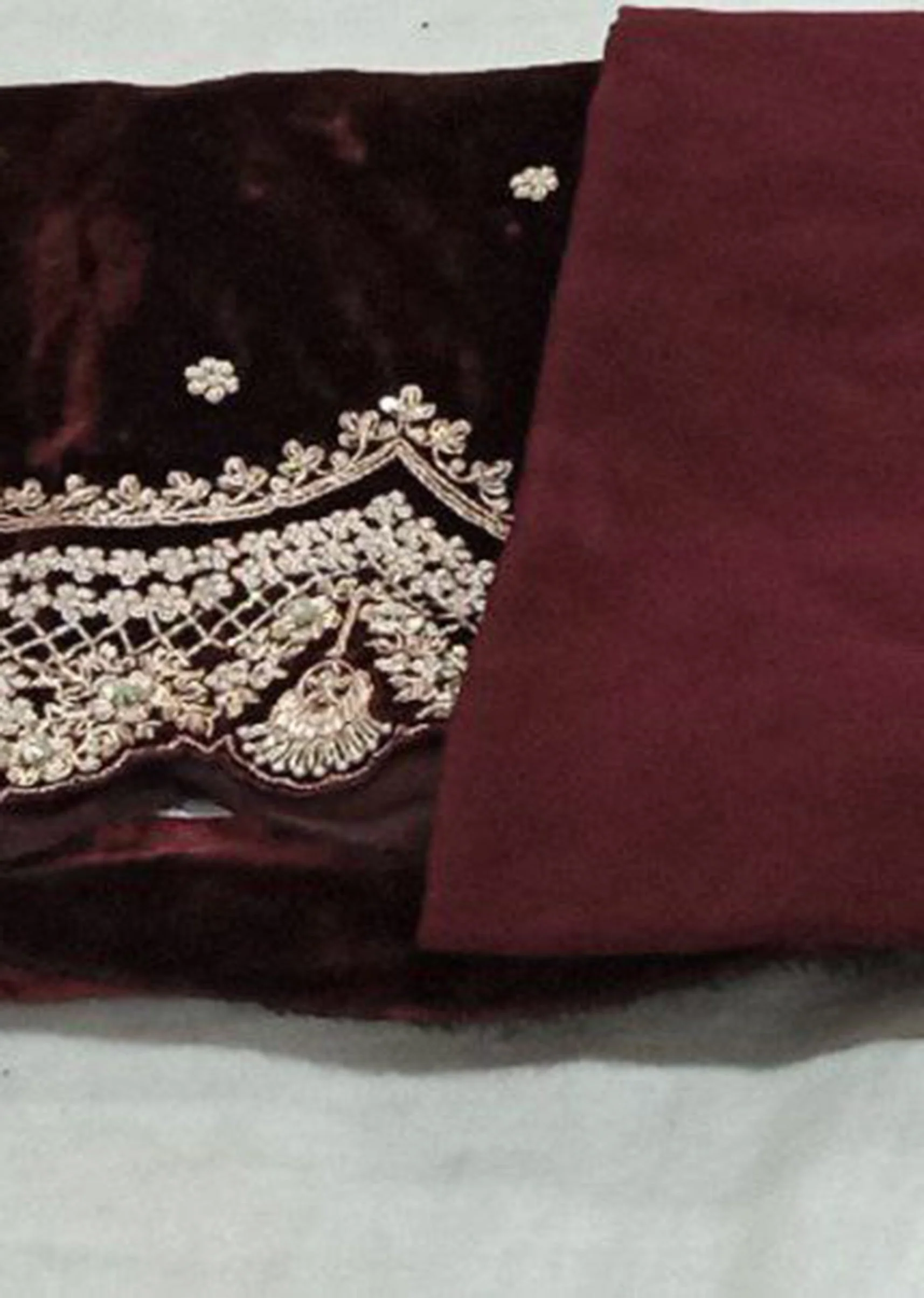 Maroon Ember Charm Dress Material