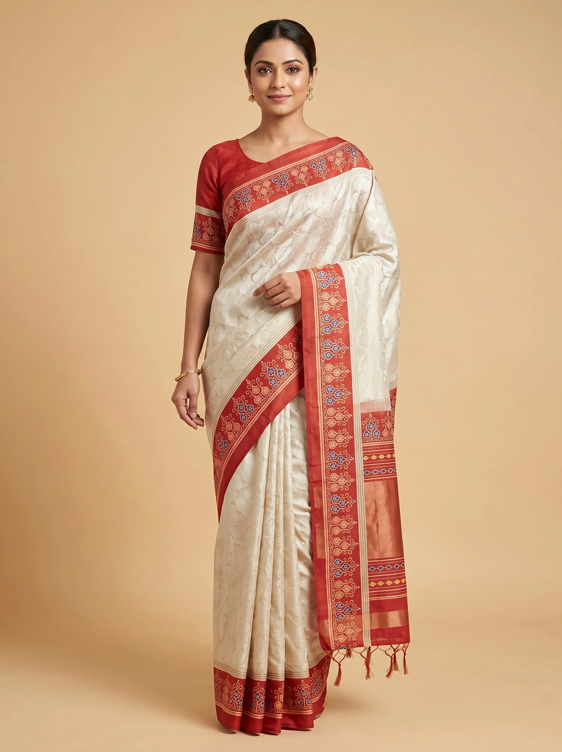 Maroon Heritage Handloom Saree