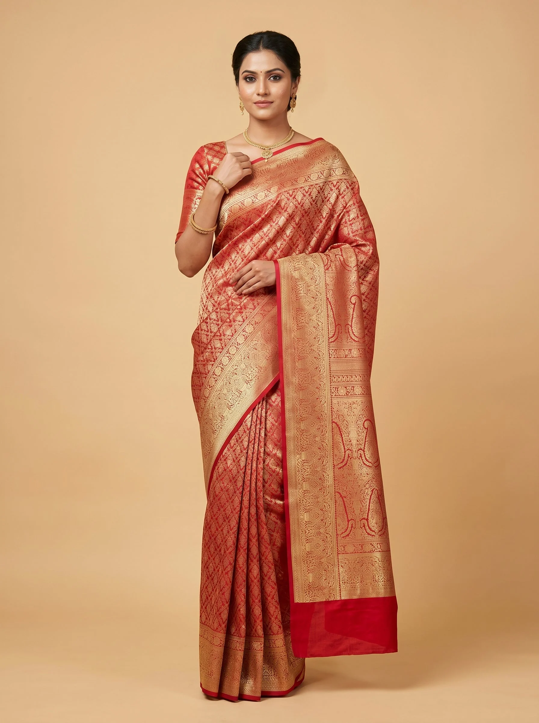 Maroon Opulent Handloom Saree