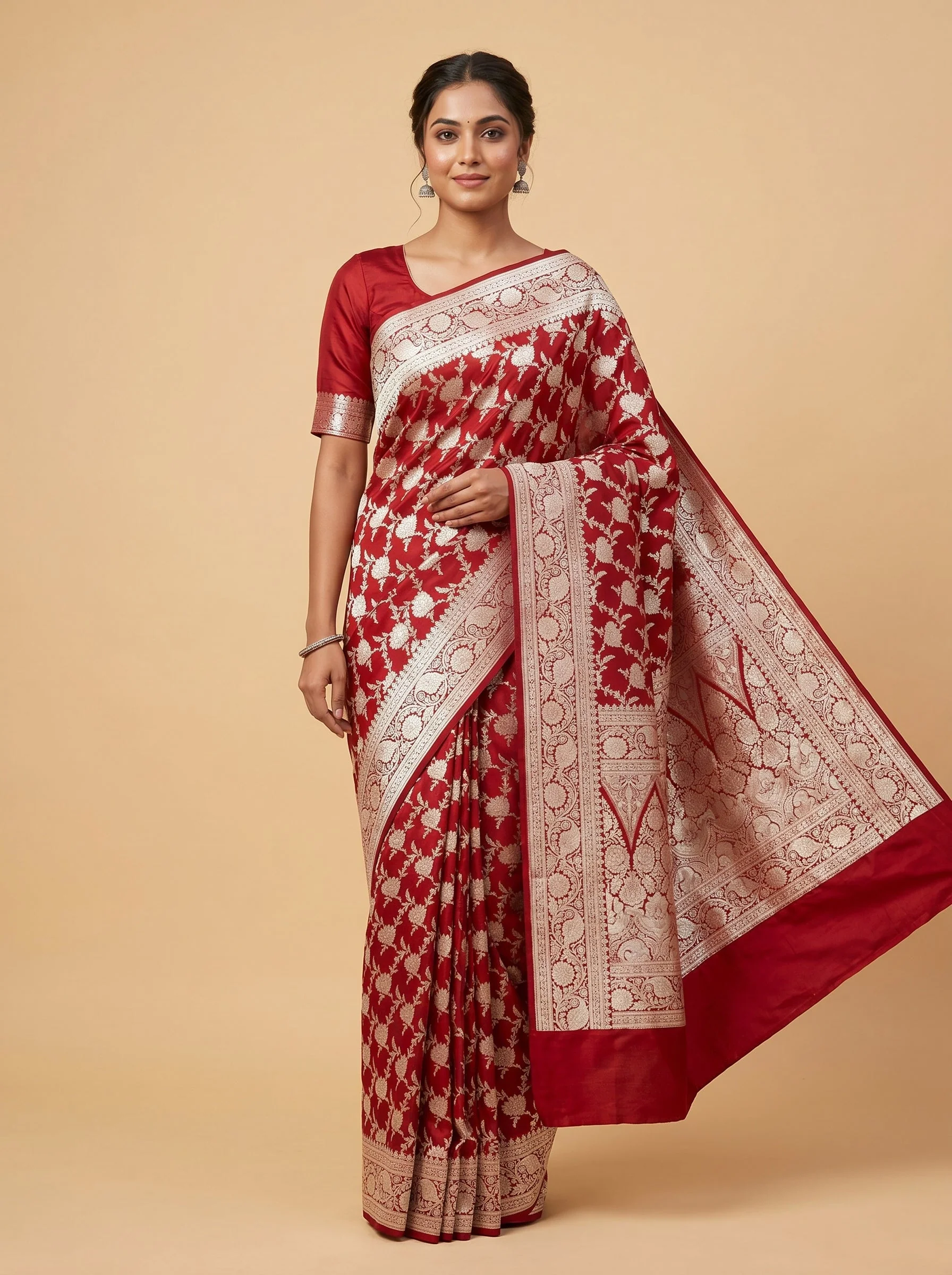 Maroon Rich Depth Handloom Saree