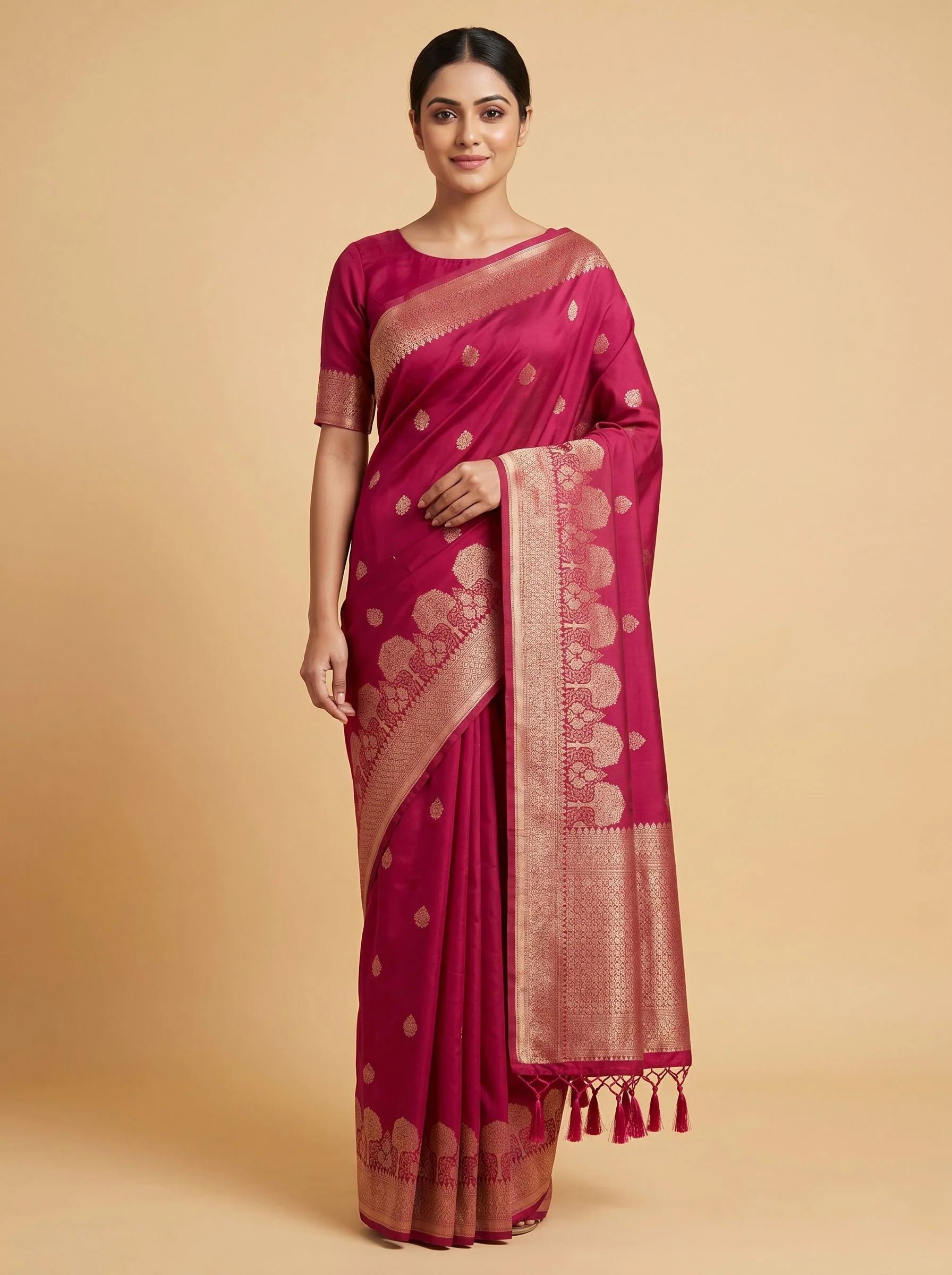 Maroon Rich Heritage Handloom Saree