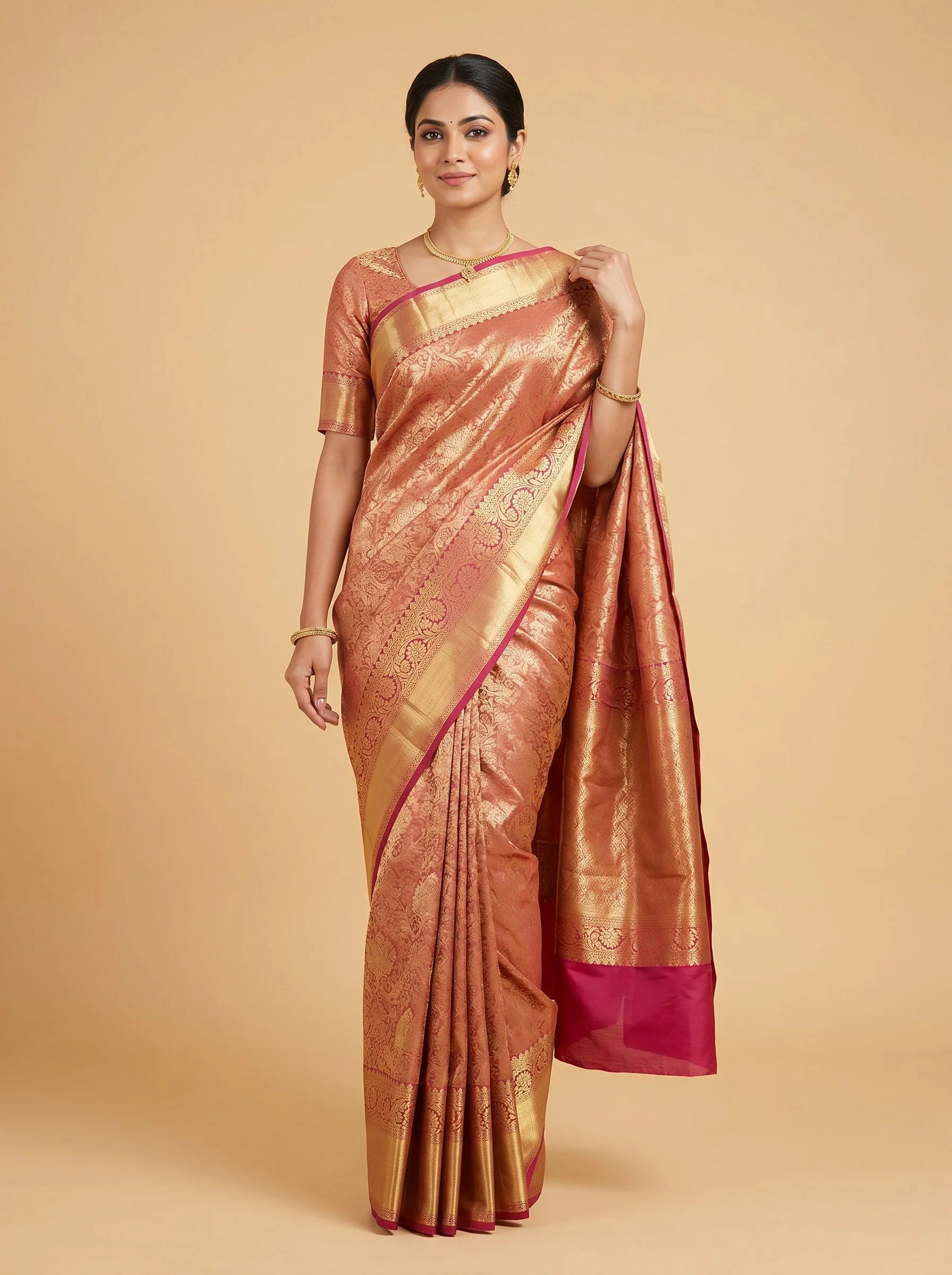 Maroon Vivid Pattern Handloom Saree