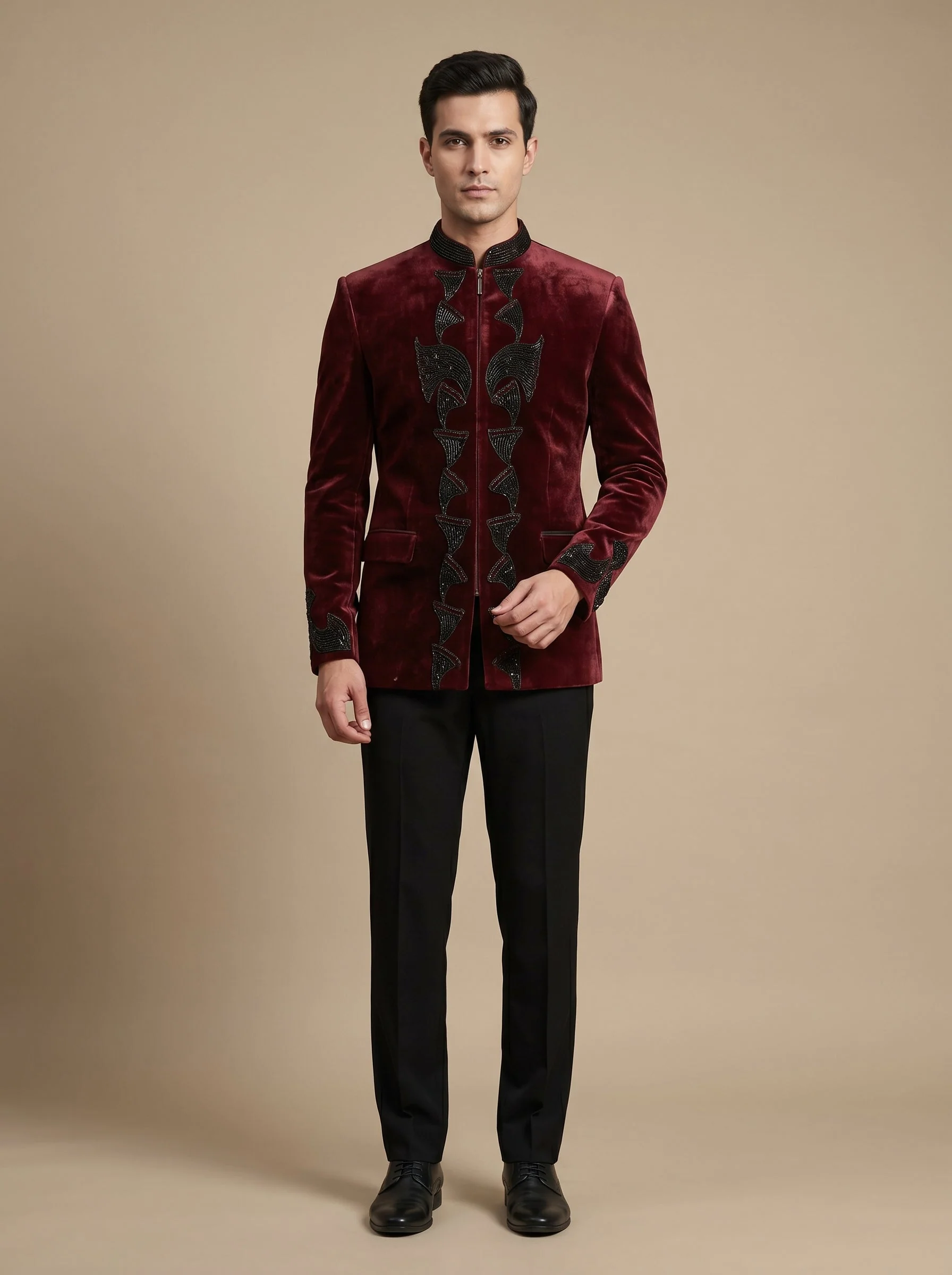 Maroon Wedding Jodhpuri Suit