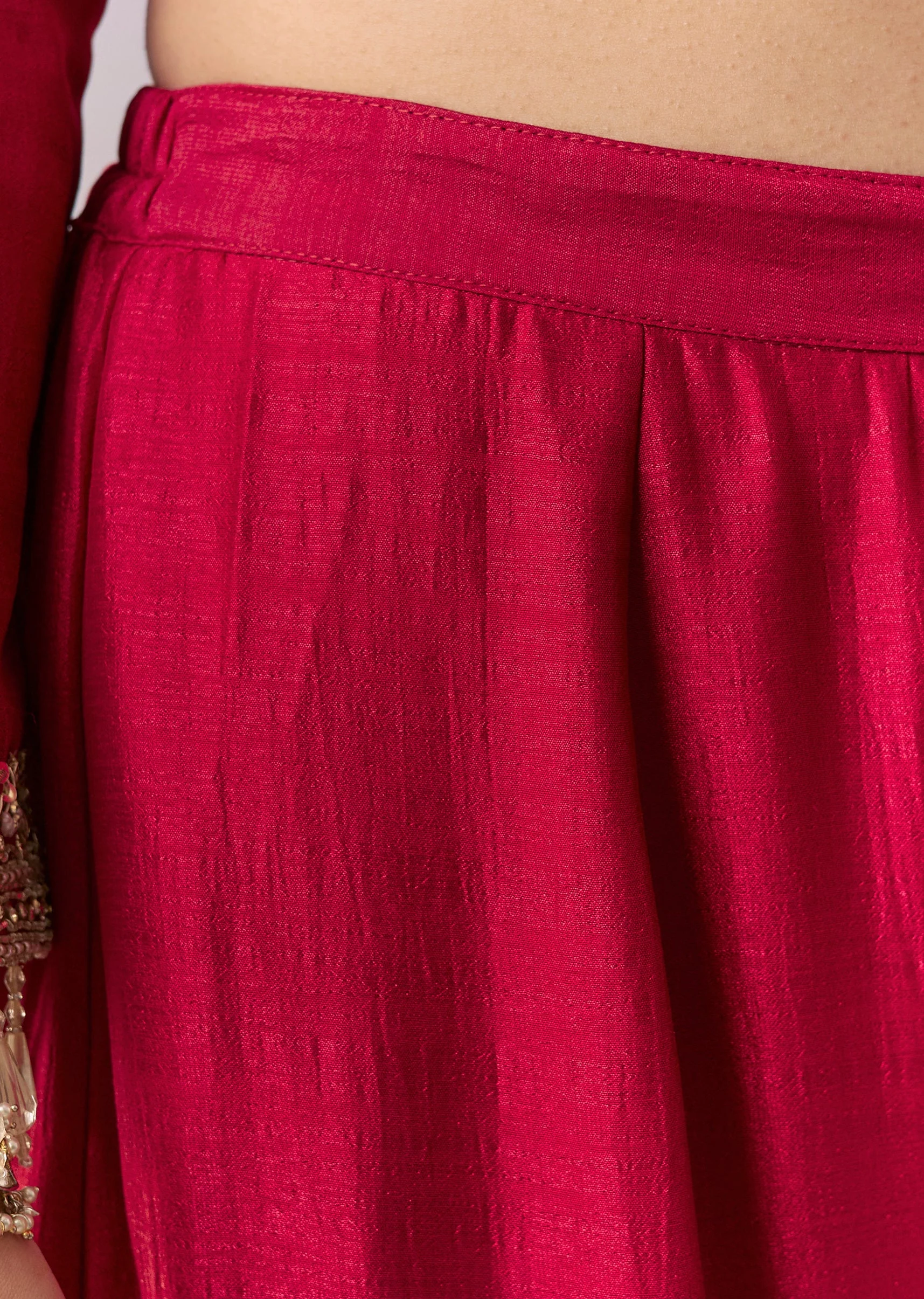 Maroon Zardosi Sharara Suit Set With Dupatta - Image 6