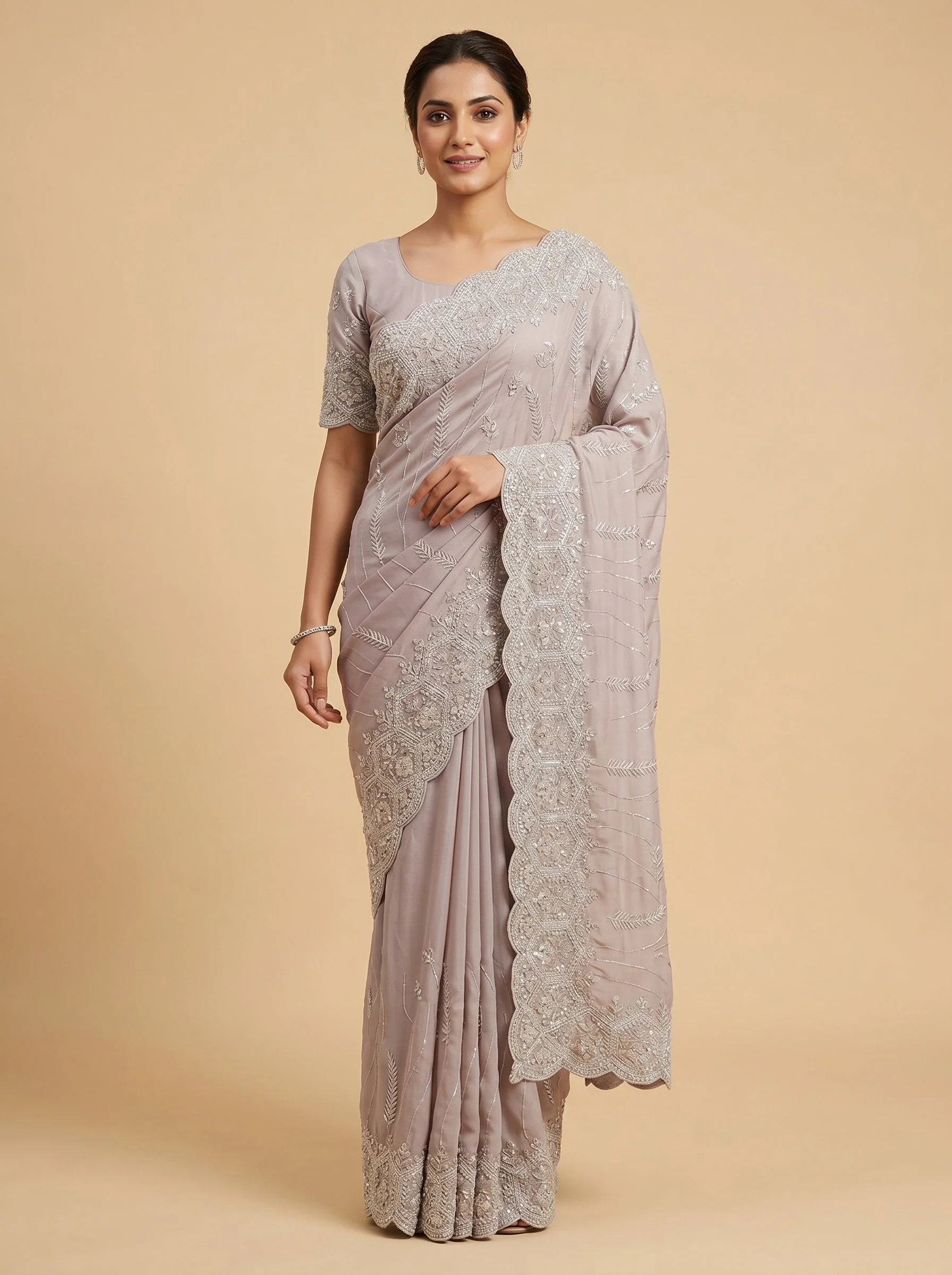 Maudi Embroidered Saree