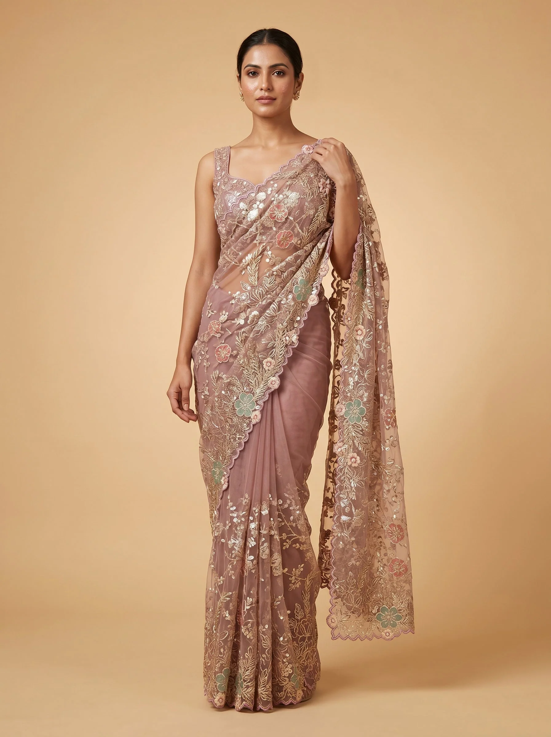 Mauve Dream Elegance Saree