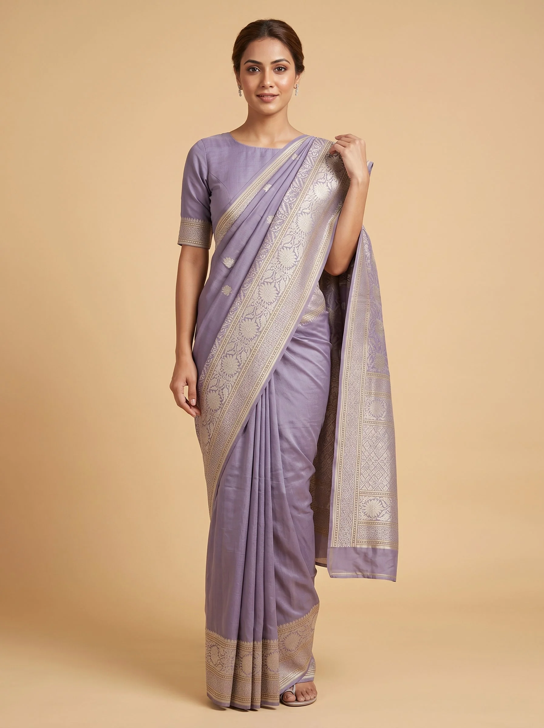 Mauve Handloom Saree