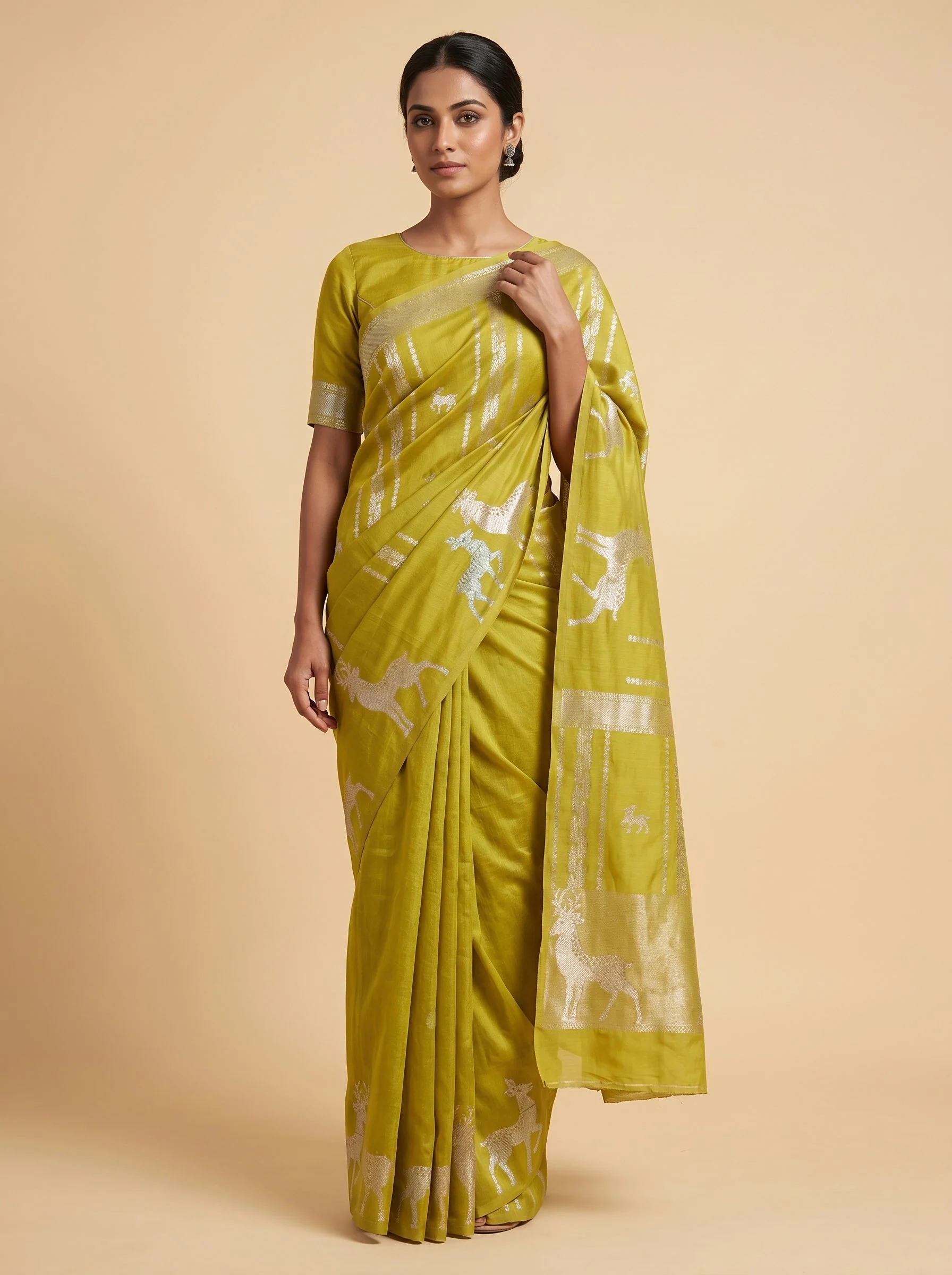 Mehendi Earth Handloom Saree