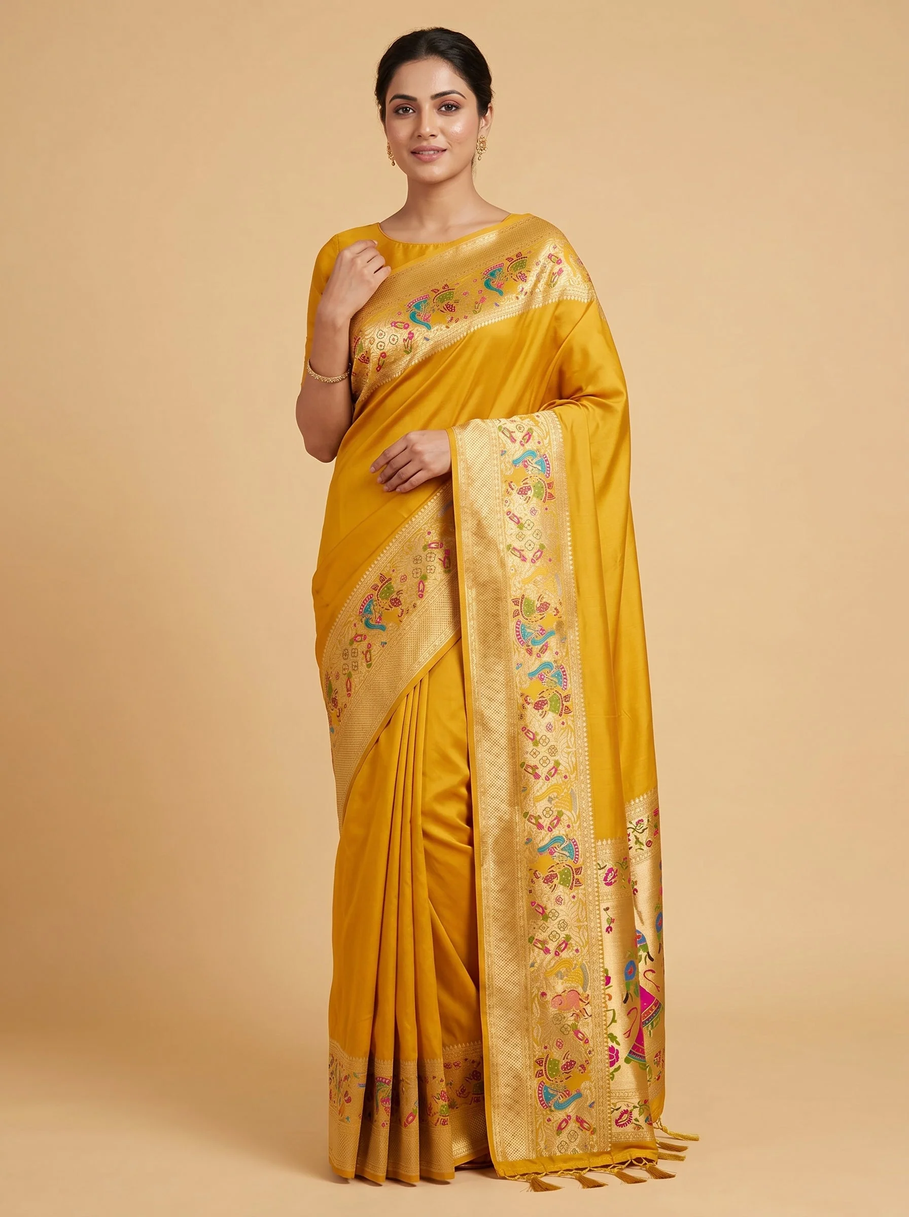 Mehendi Green Earthy Loom Handloom Saree