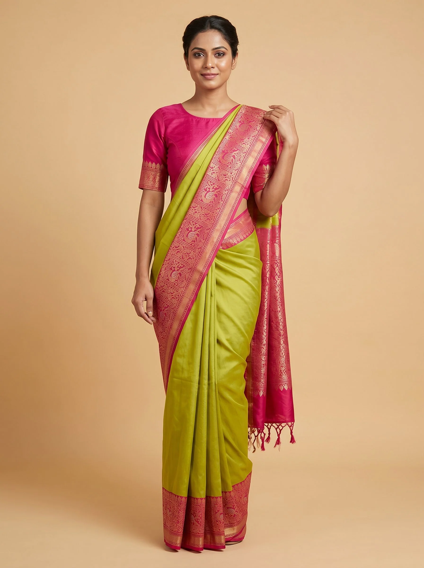 Mehendi Rooted Elegance Handloom Saree
