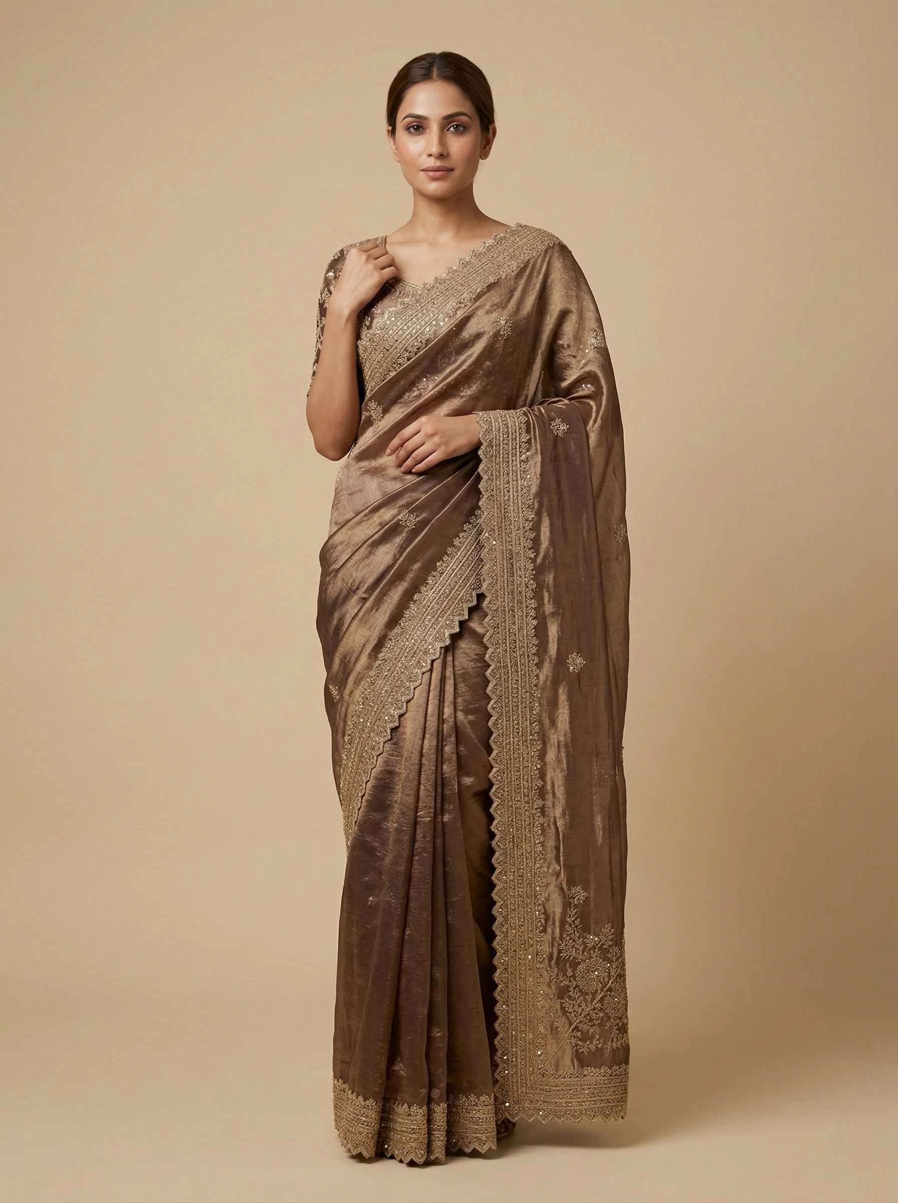Midas Gold Embroidered Saree