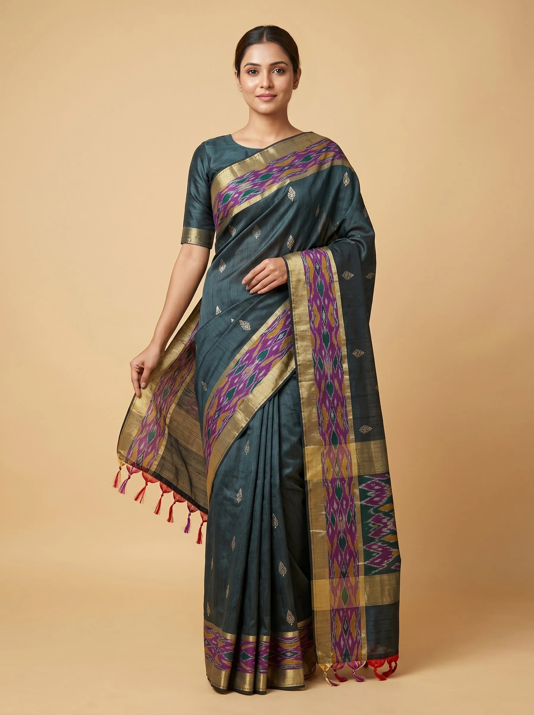 Midnight Accent Black Handloom Saree