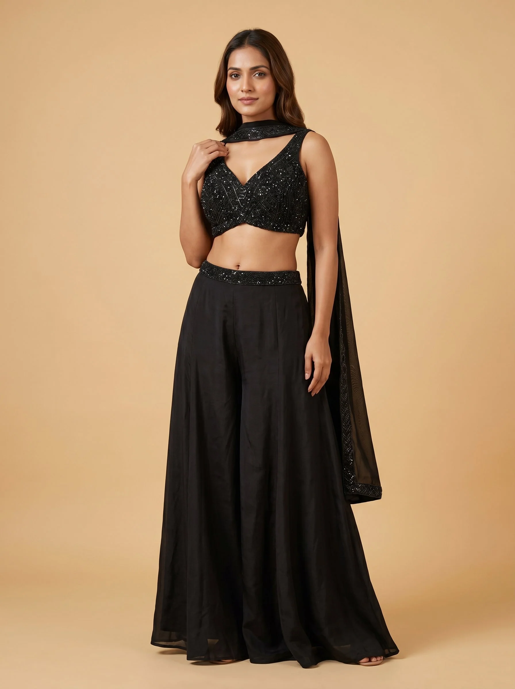 Midnight Ink Black Palazzo Set