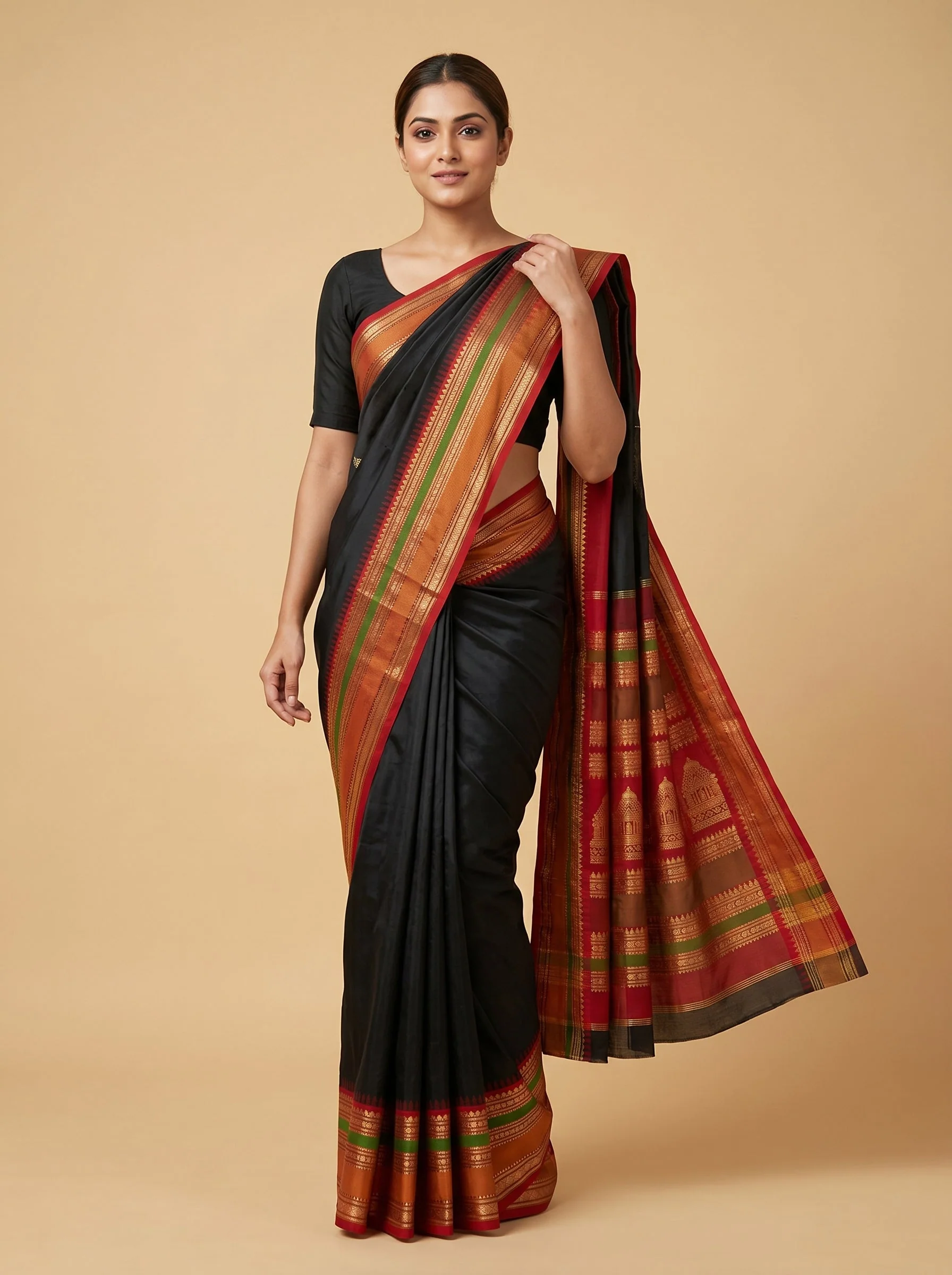 Midnight Noir Flow Saree