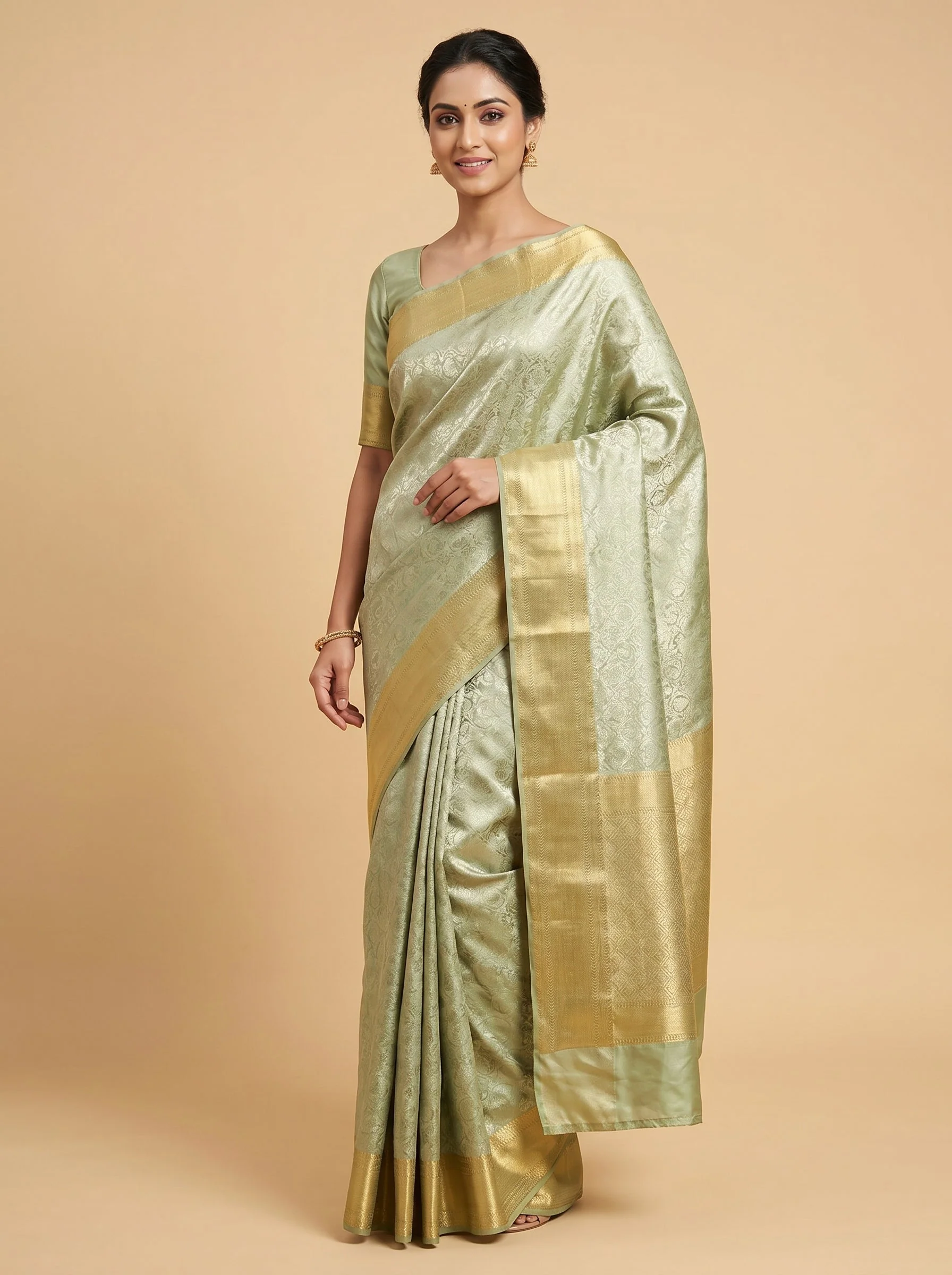 Mint Breeze Sea Green Handloom Saree