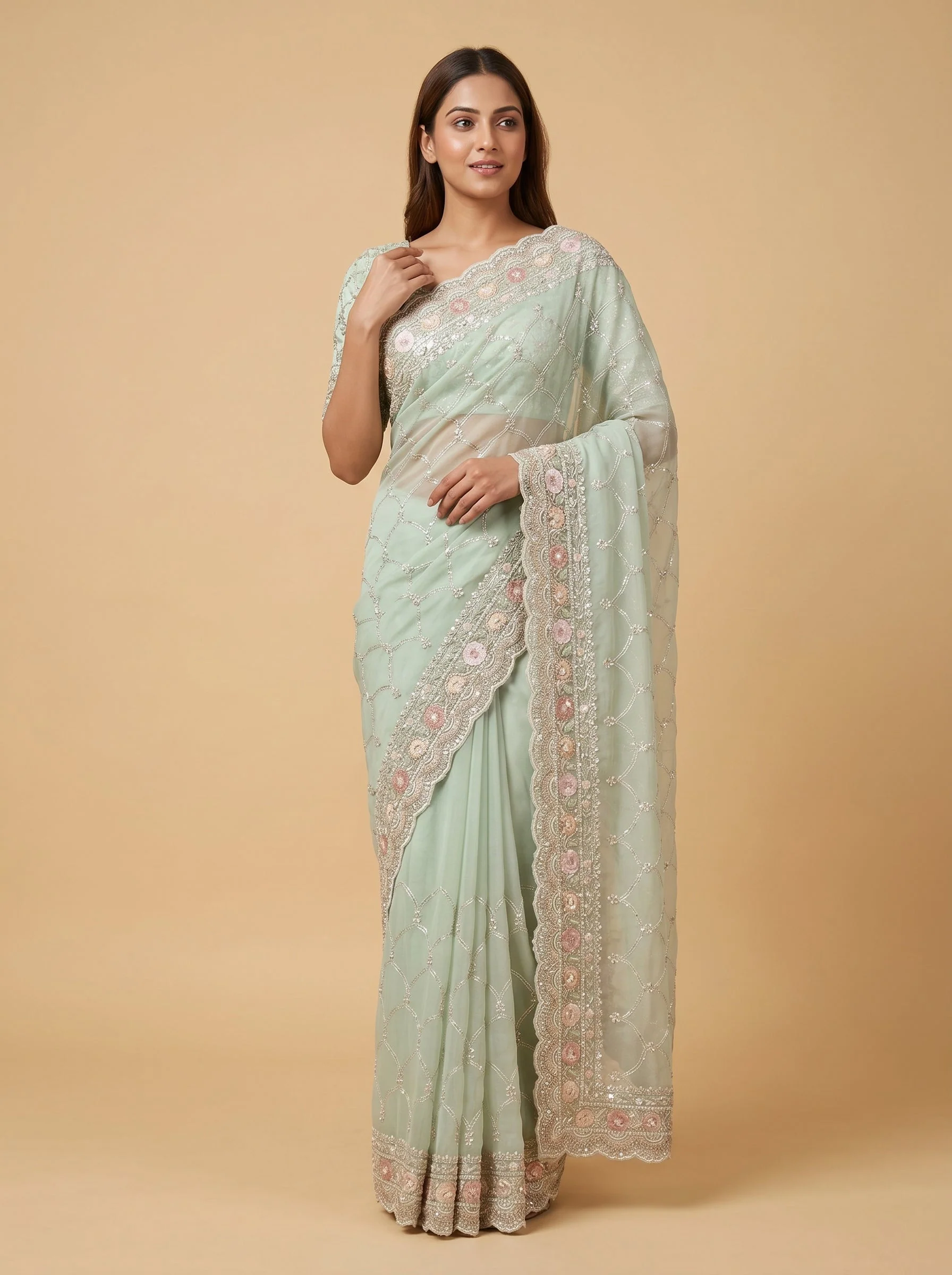 Mint Green Charm Saree