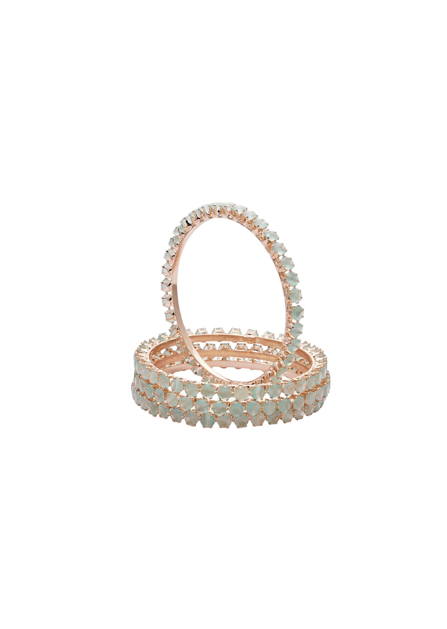 Mint Green Crystal Bangle Set