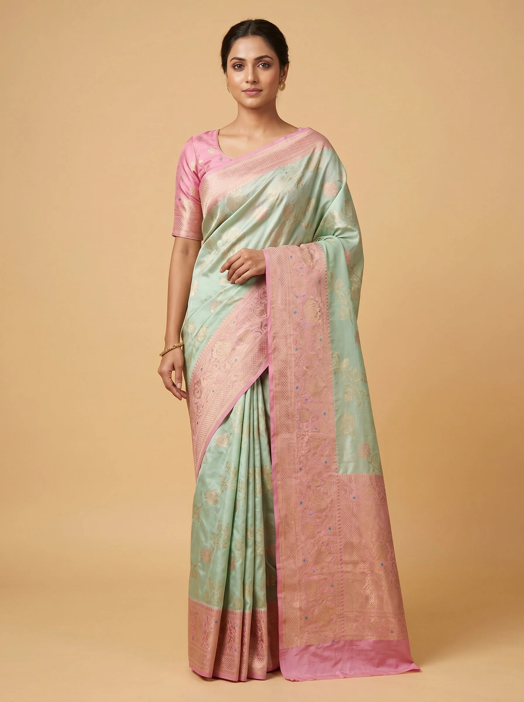 Mint Green Soft Flow Handloom Saree