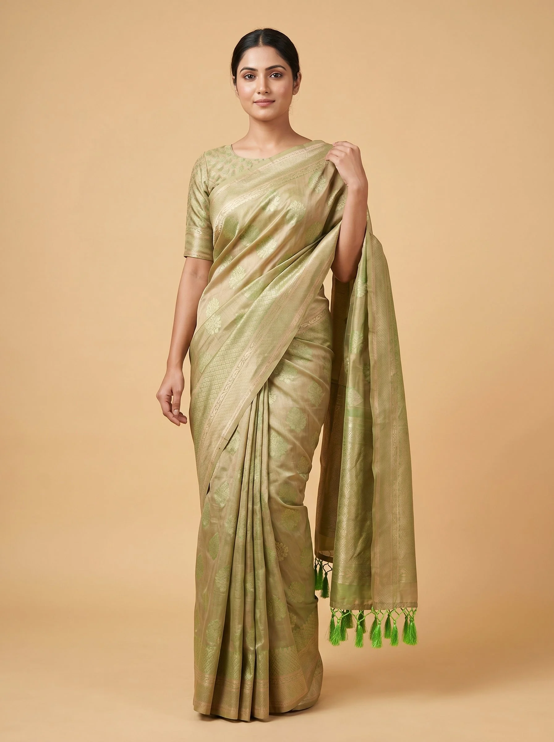 Mint Pista Handloom Saree