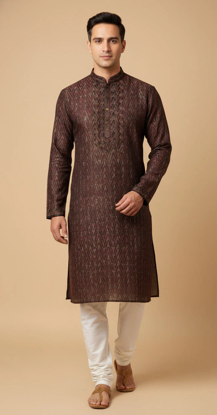 Mocha Blend Kurta Set - Image 2