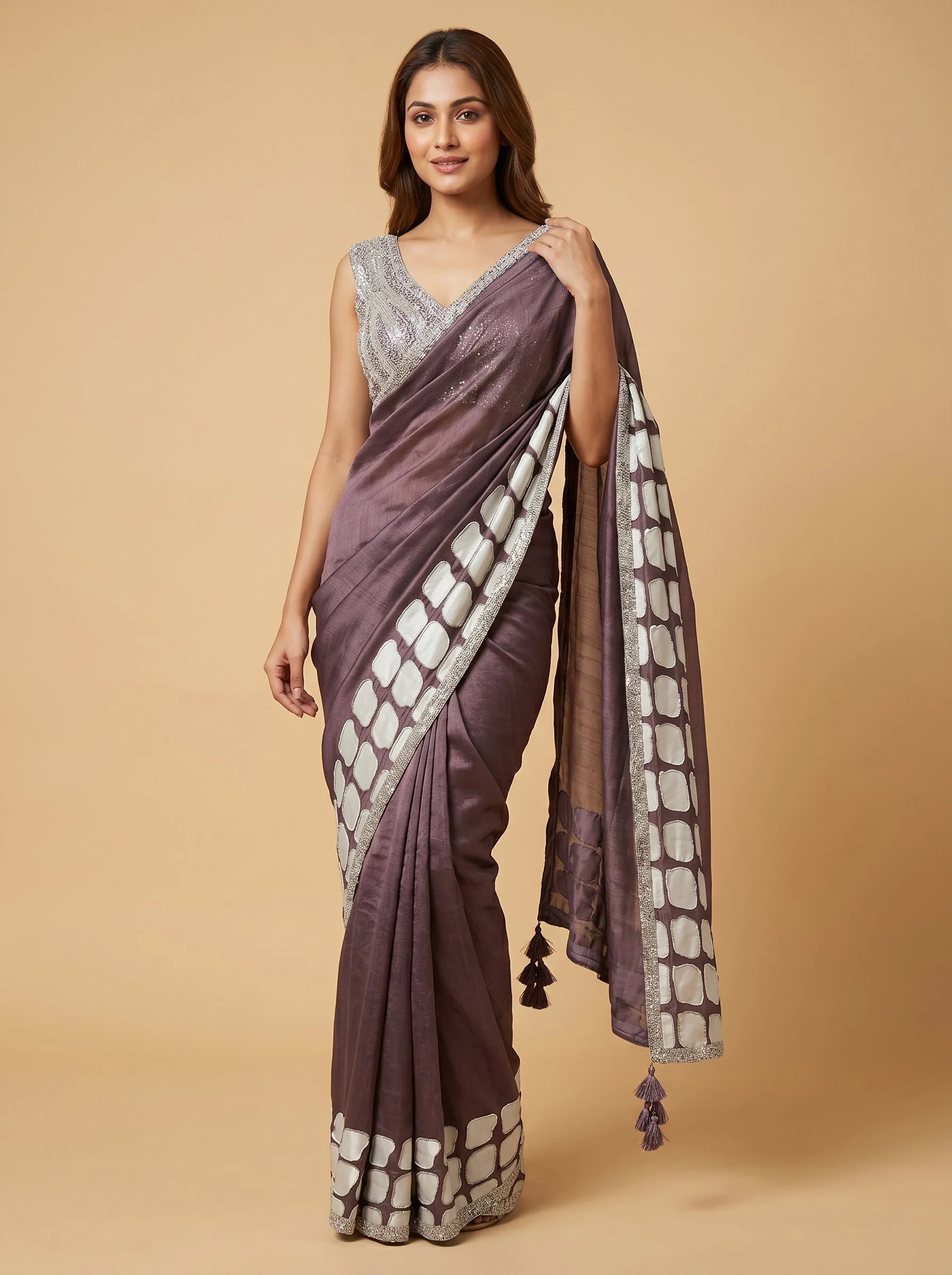 Mocha Brown Glow Saree