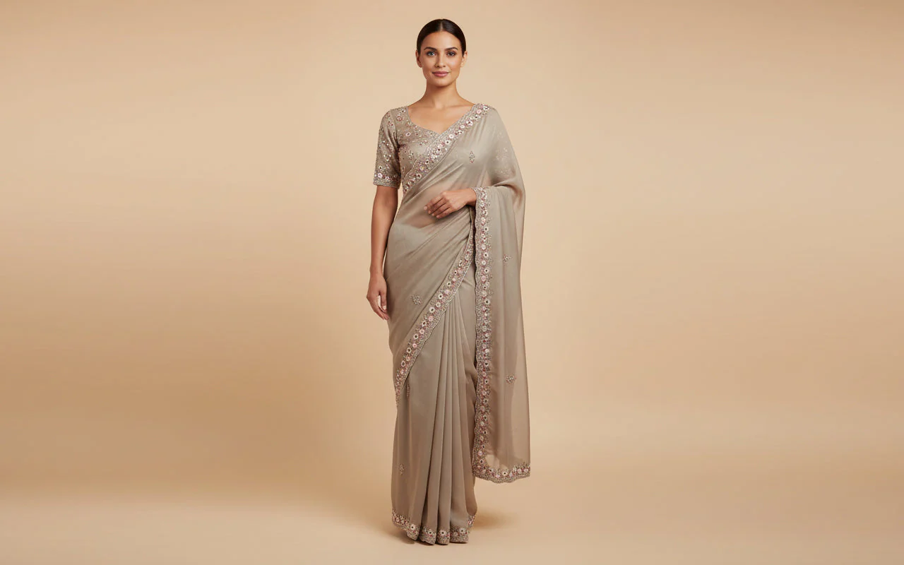 Mouse Gentle Embroidered Saree
