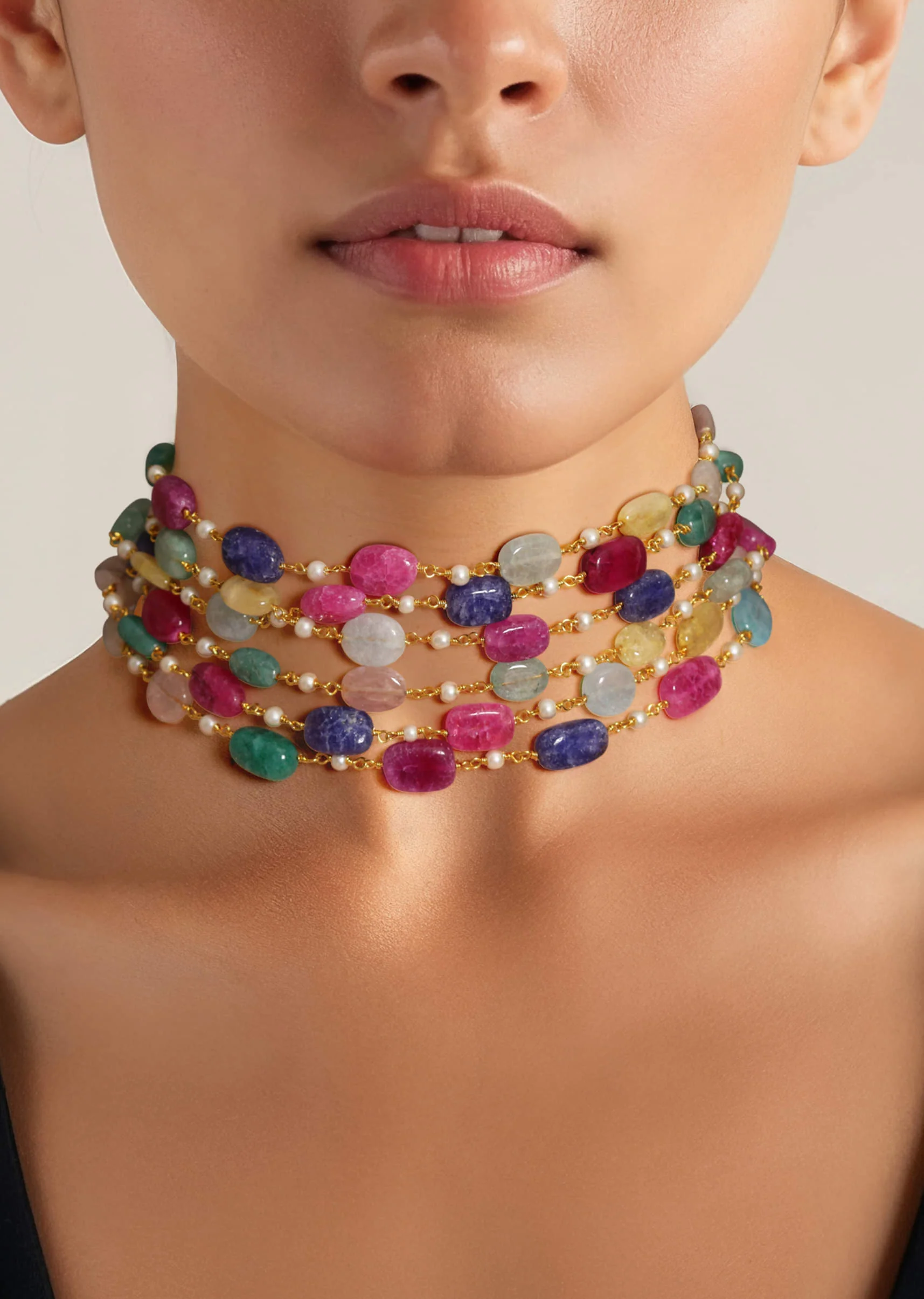 Multi Beads Layered Choker
