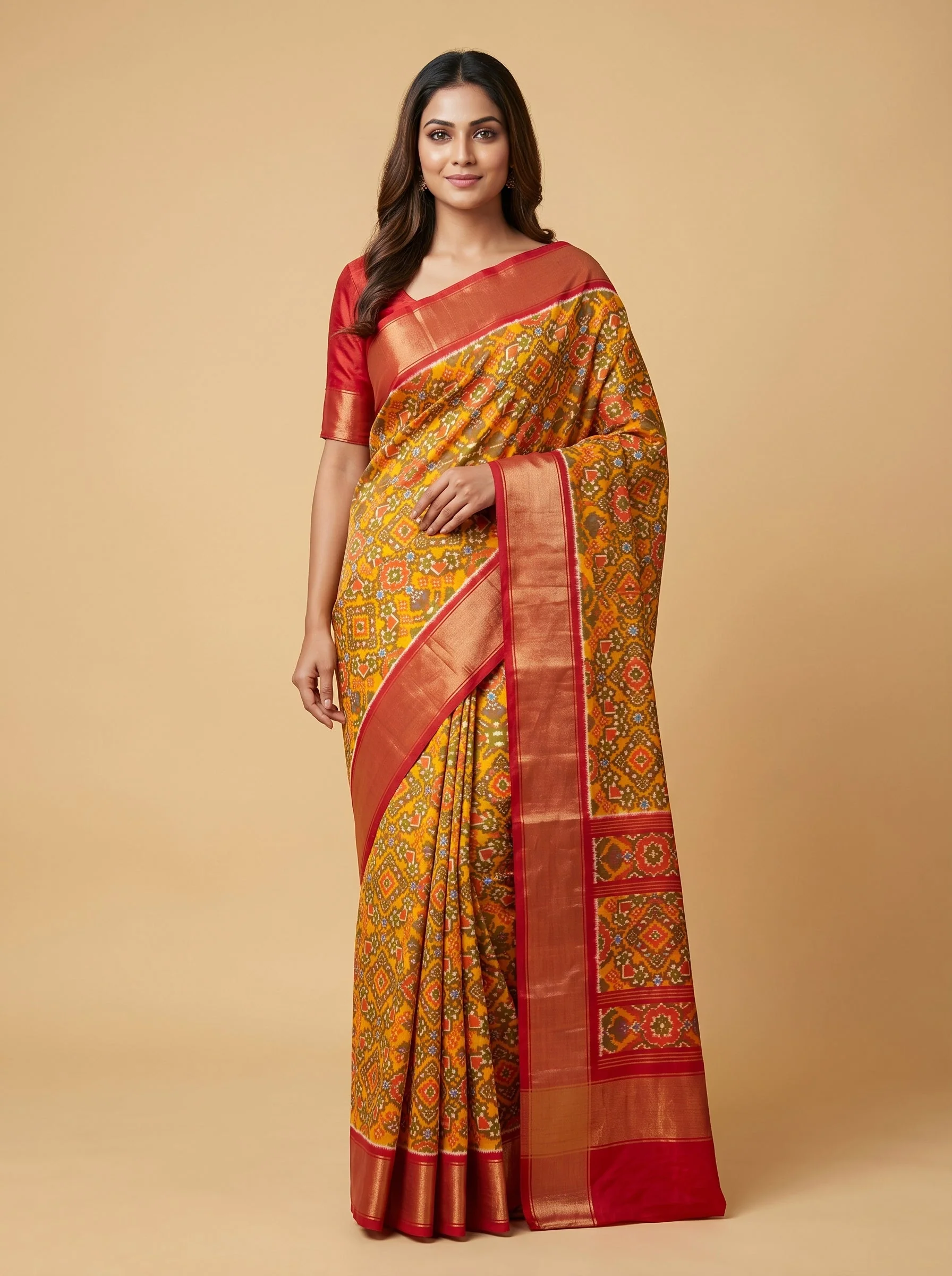 Multi Color Blend Handloom Saree