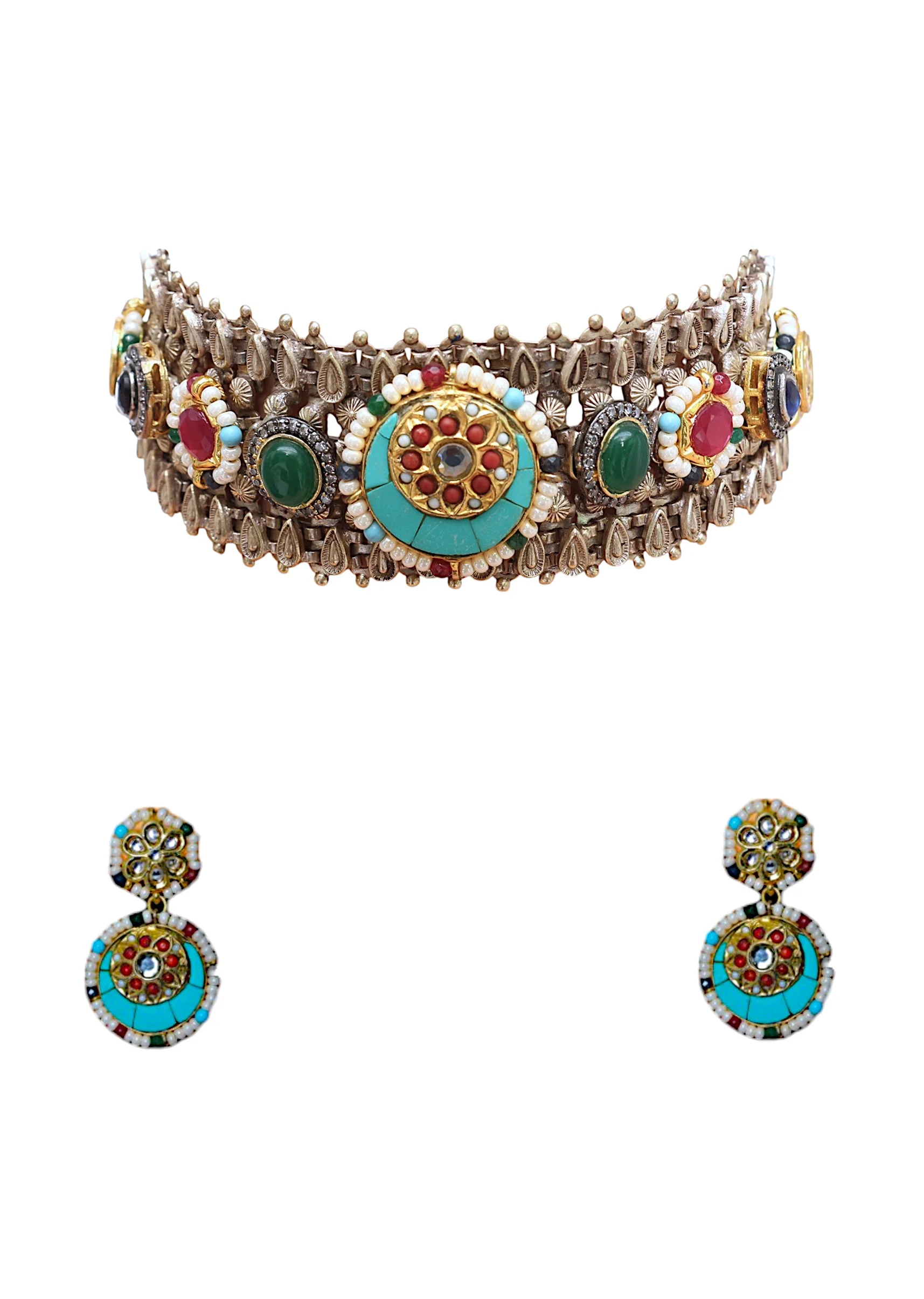 Multi Fusion Necklace and Earring Set - Image 2