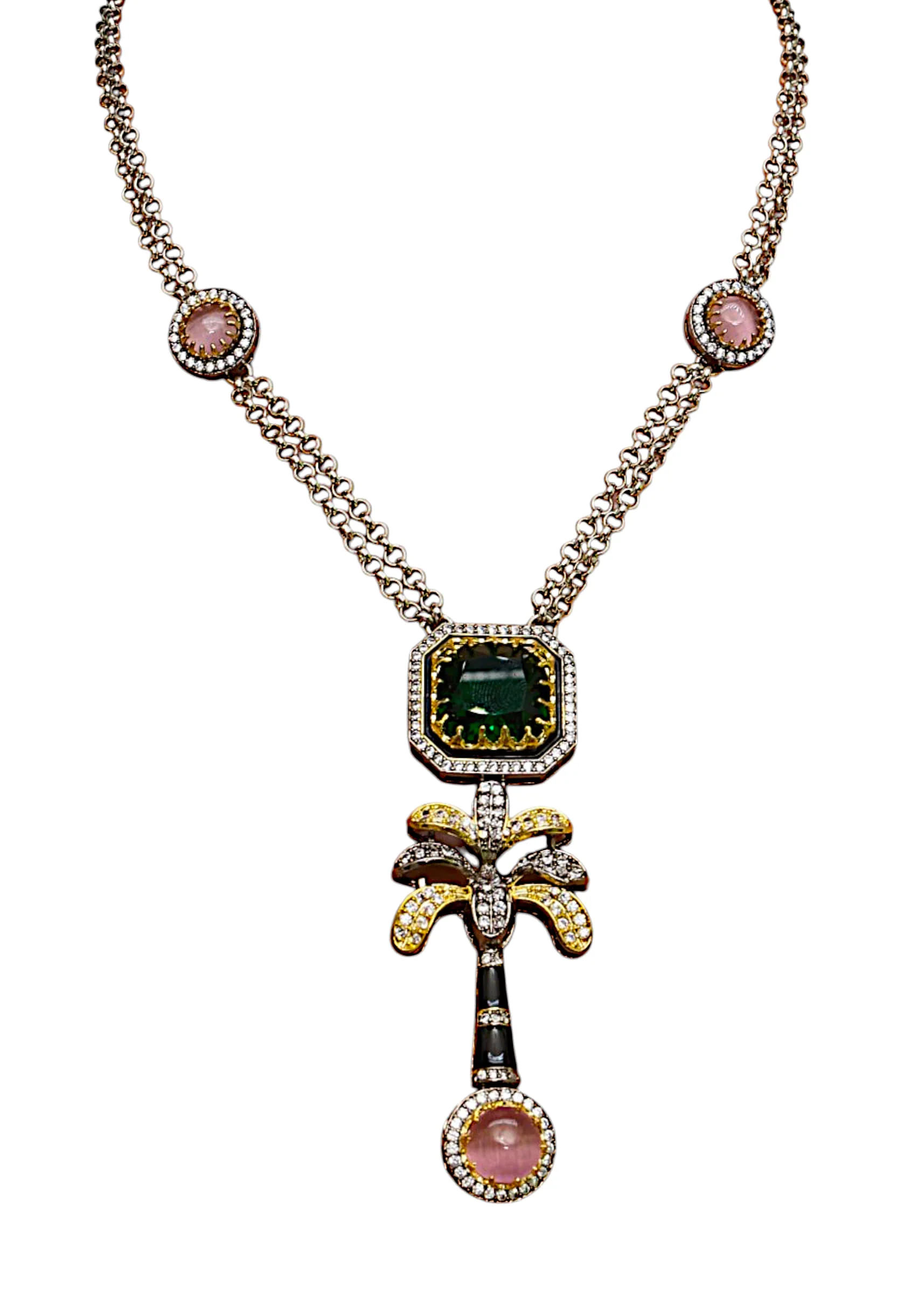 Multi Fusion Stone Pendant Necklace - Image 2