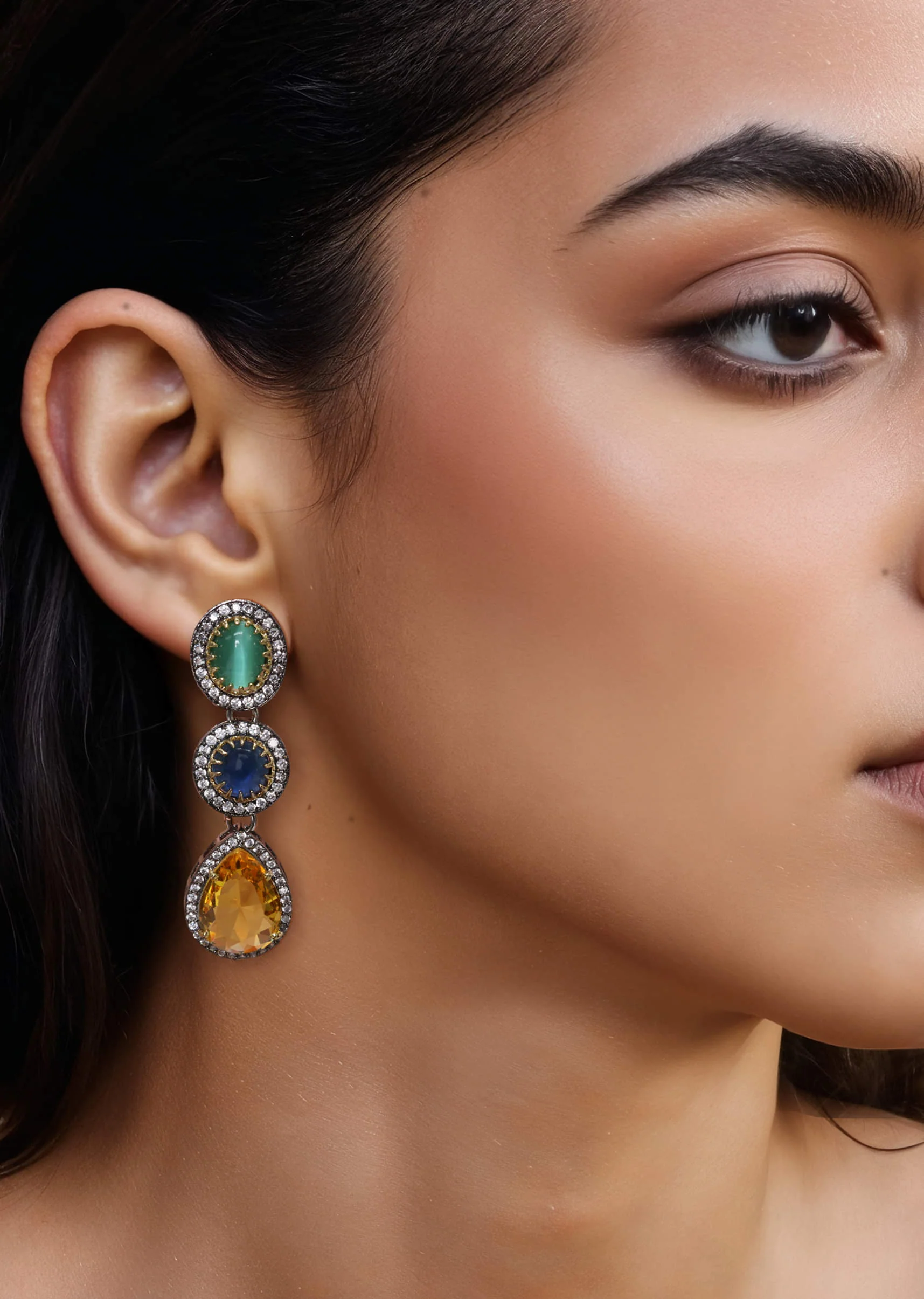 Multi Tiered Teardrop Danglers