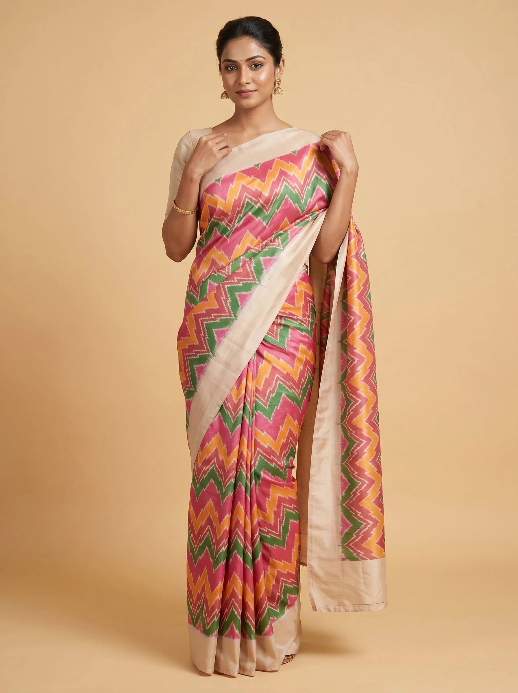 Multi Tone Handloom Saree with Blended Glow