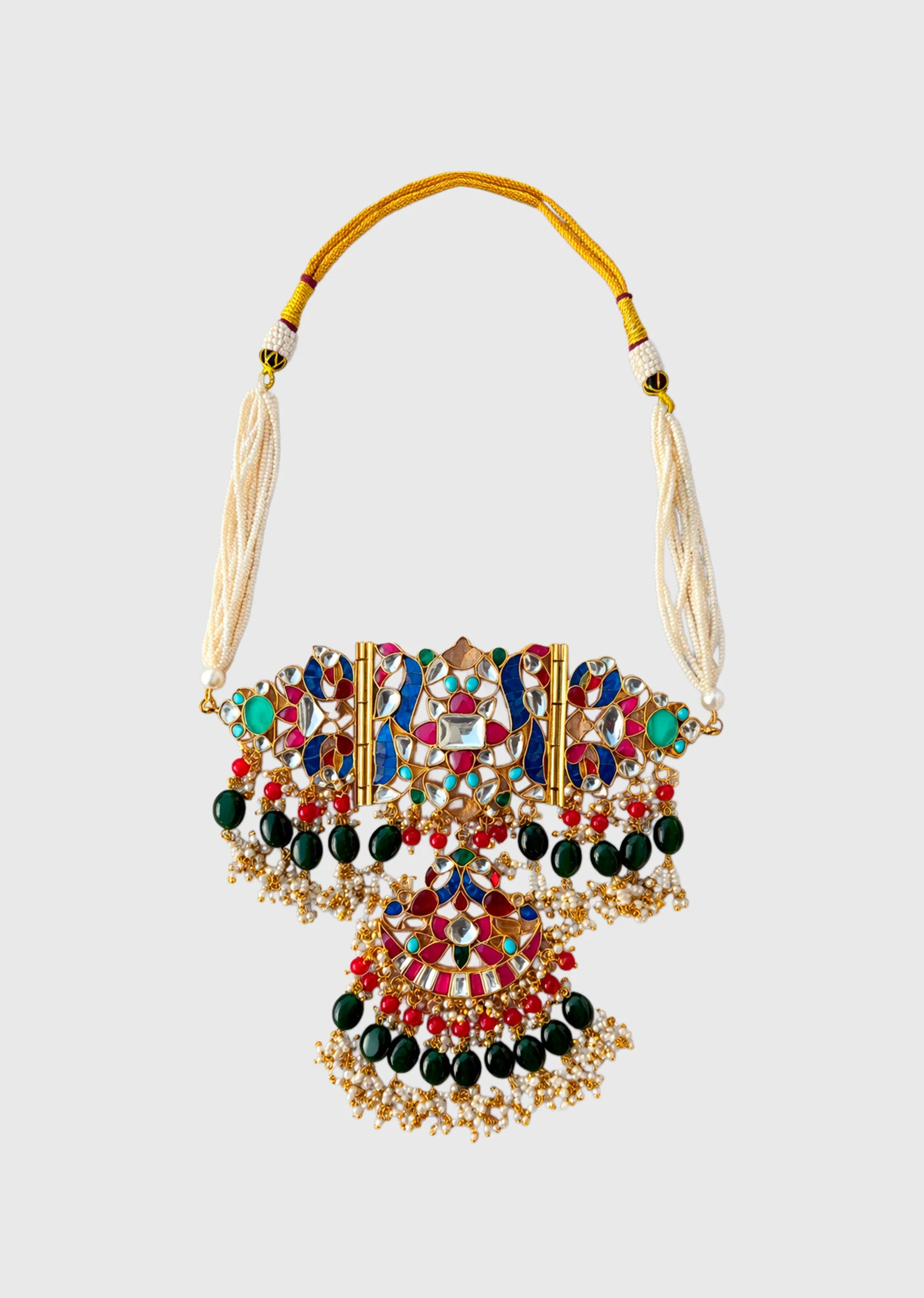 Multicolor Traditional Kundan Necklace Set - Image 2
