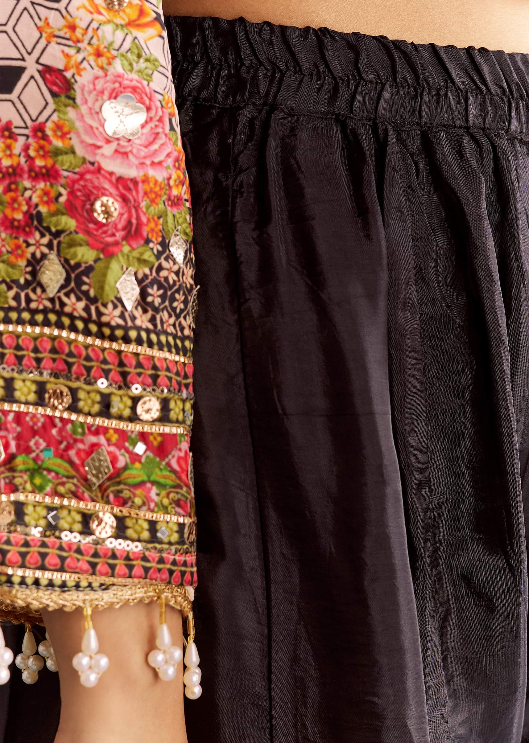 Multicolour Tabby Silk Printed Kurta Palazzo With Dupatta - Image 7