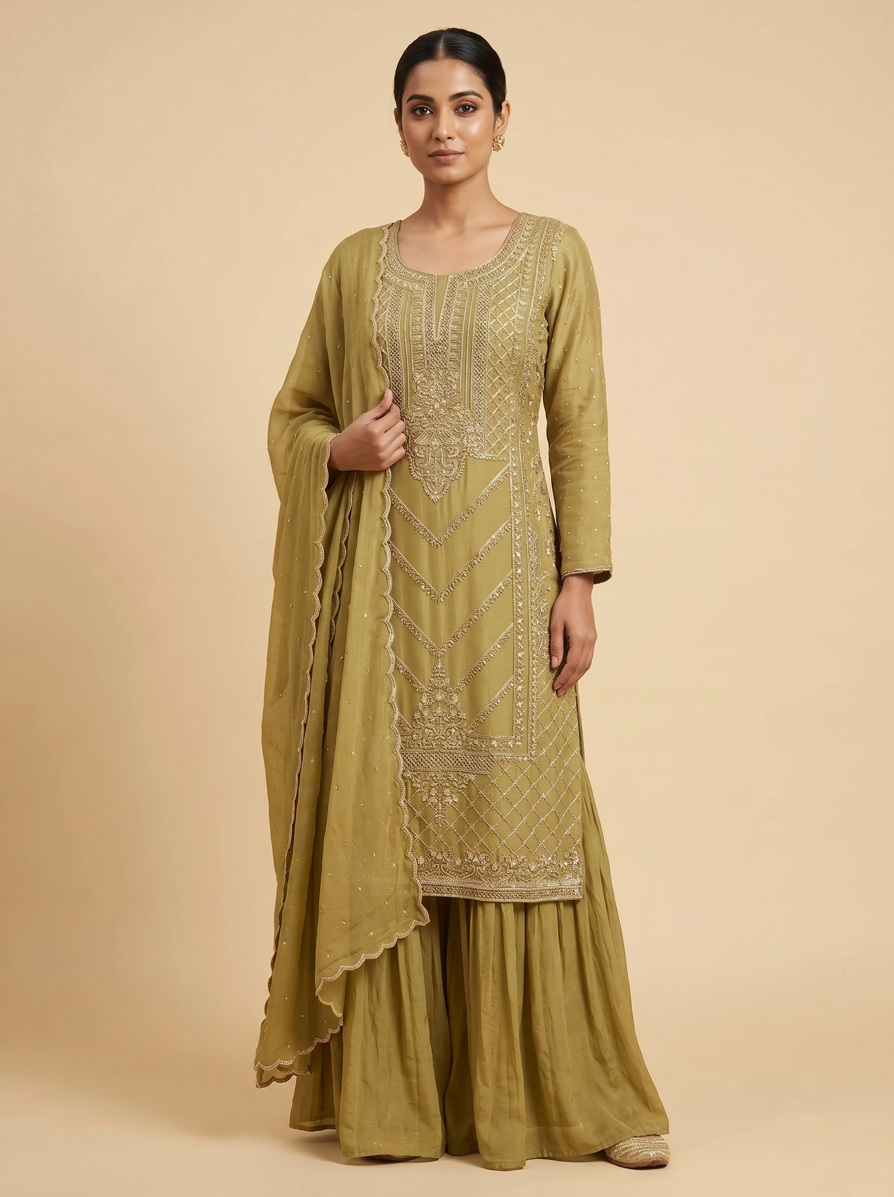 Mustard Festive Sharara