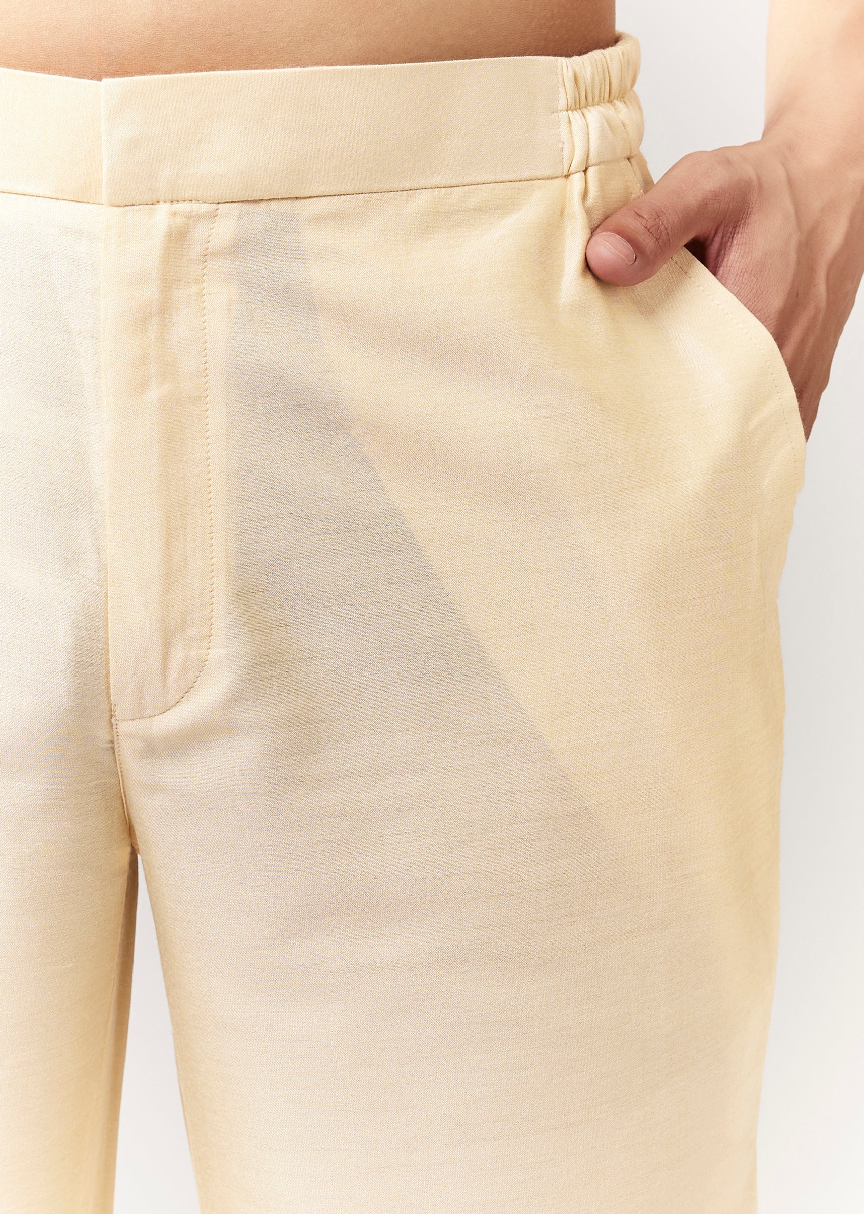Mustard Raw Silk Indo Western With Applique And Resham Work - Image 7