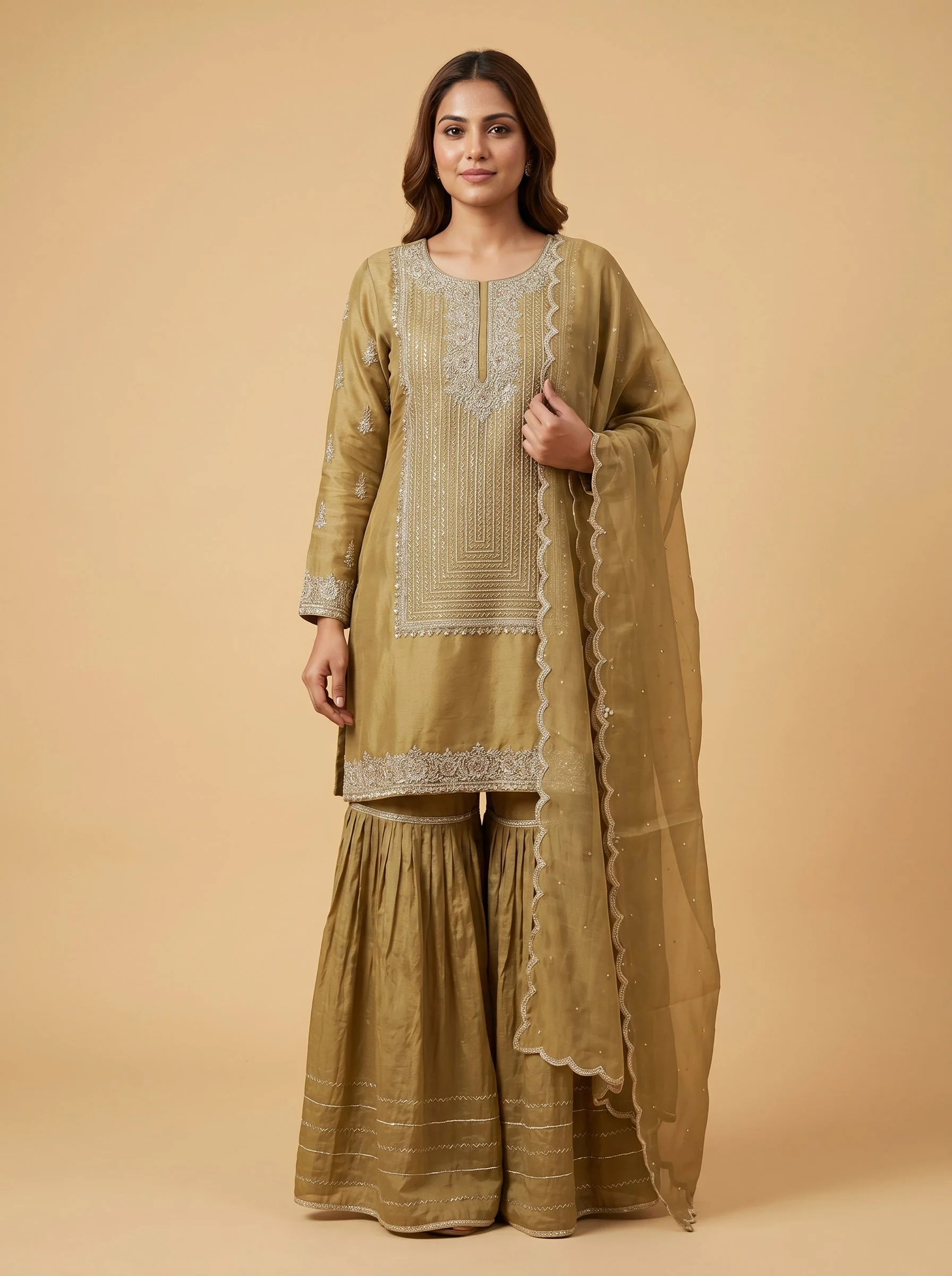 Mustard Sharara Set Suit