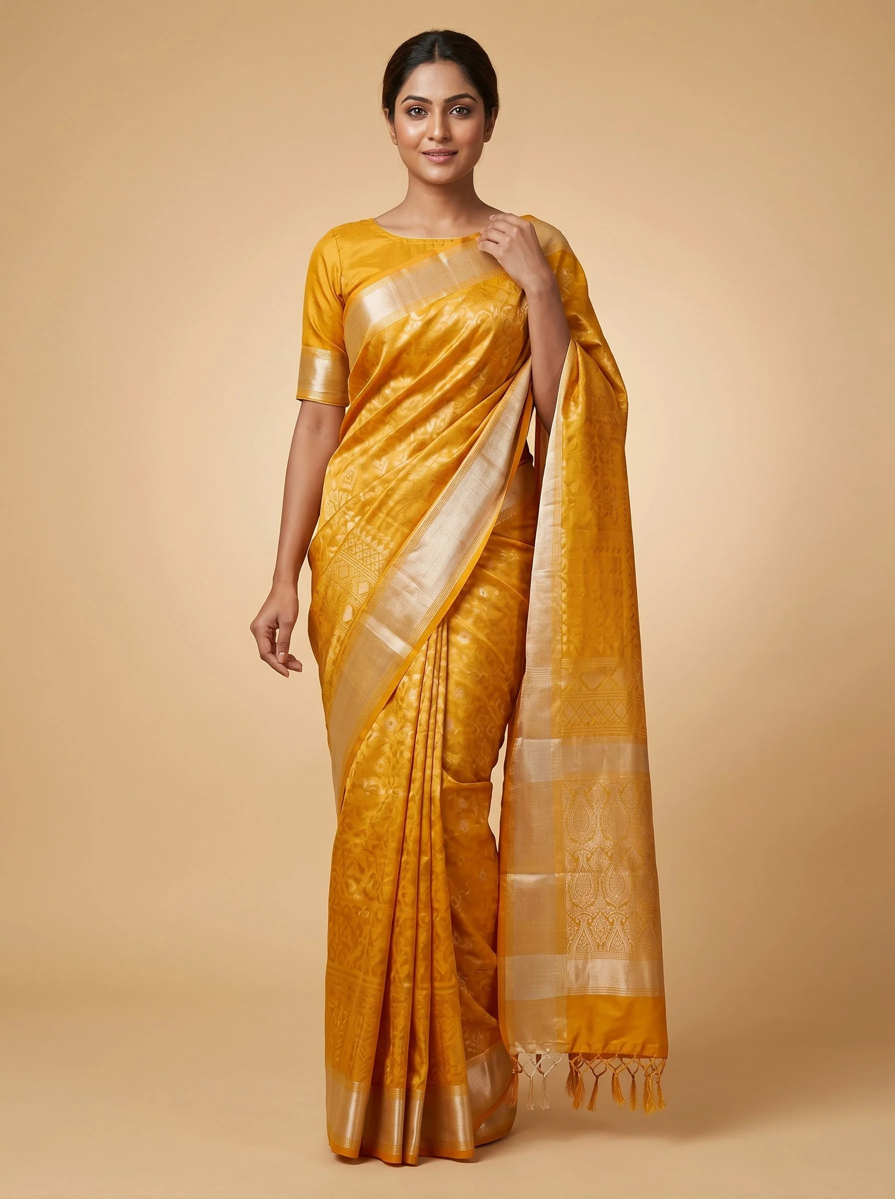 Mustard Shine Charm Saree