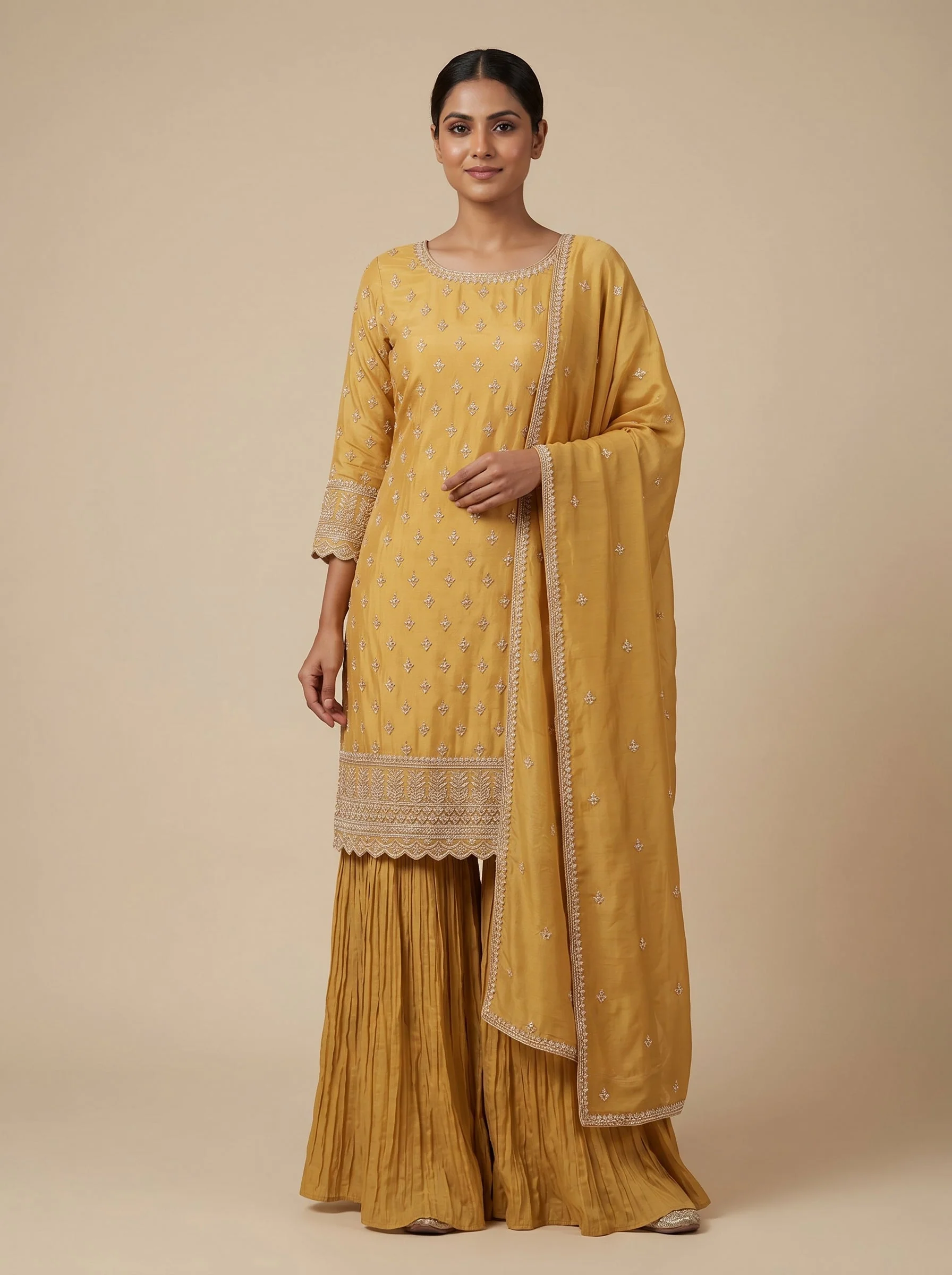 Mustard Sun Sharara Set
