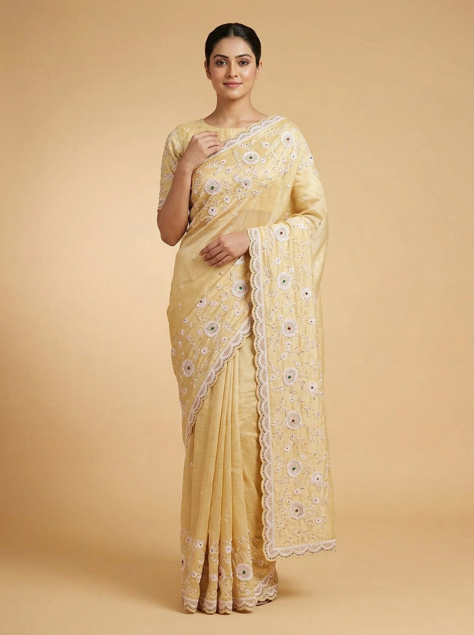 Mustard Sunlit Embroidered Saree