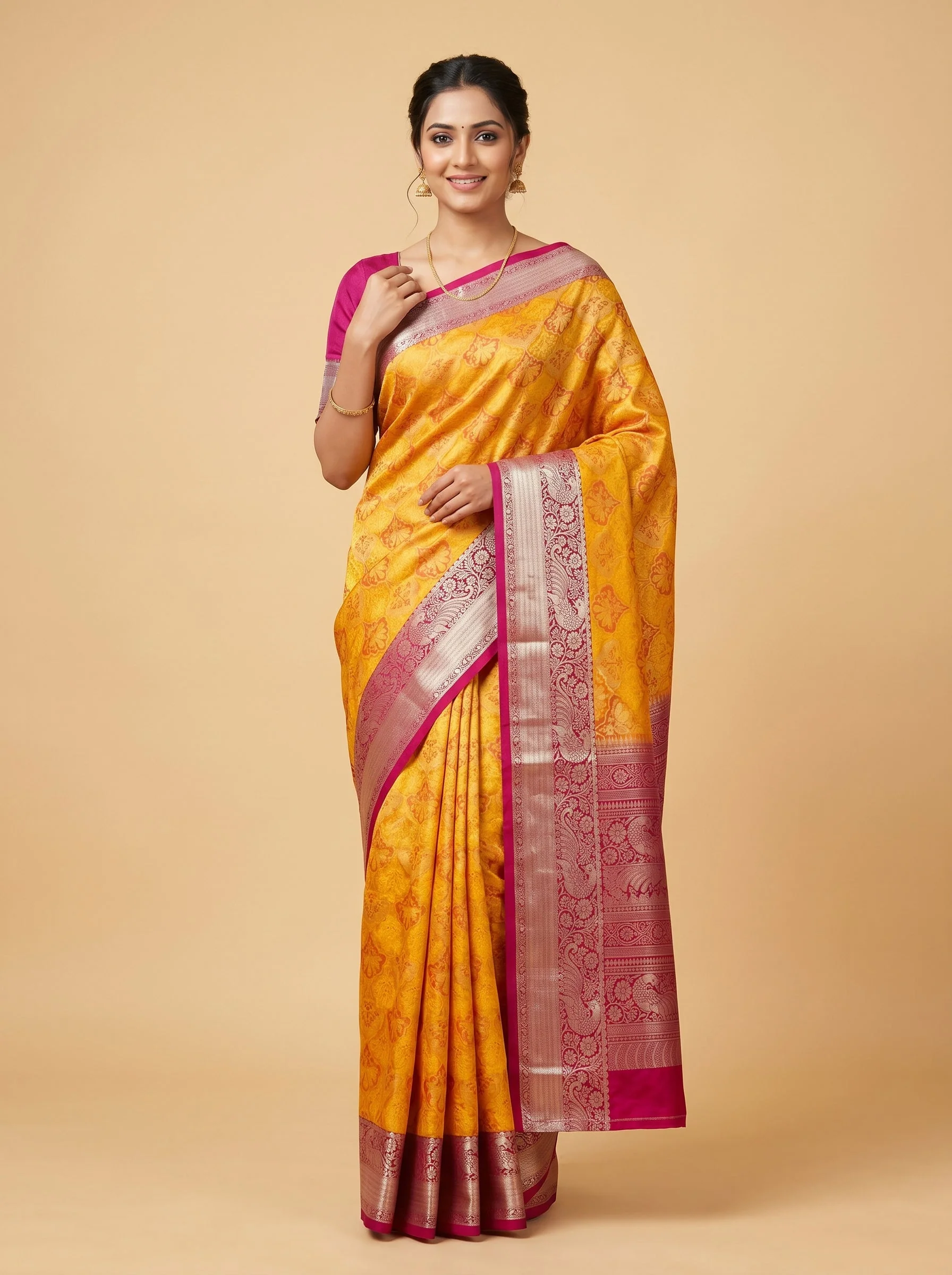 Mustard Sunlit Glow Handloom Saree