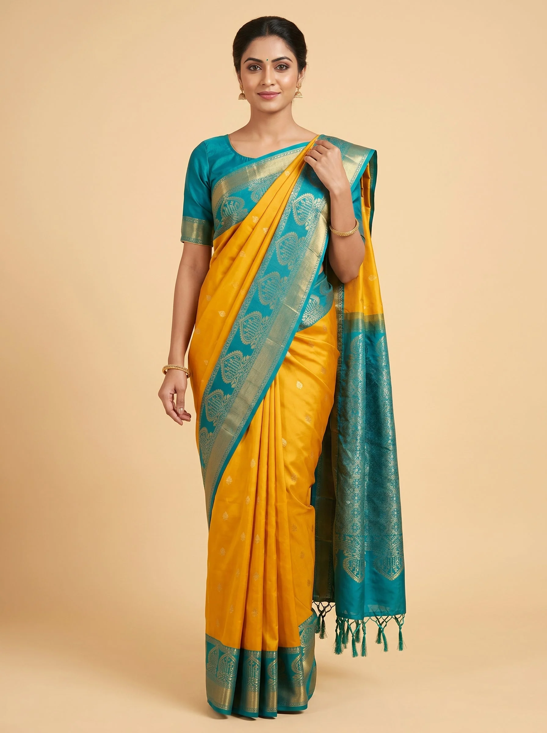 Mustard Sunlit Radiance Handloom Saree